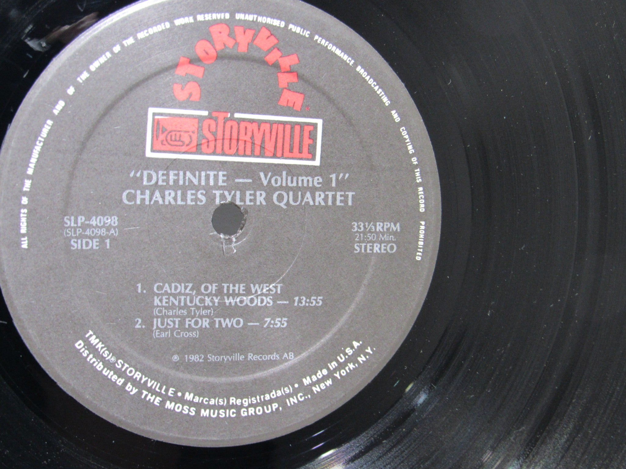 Charles Tyler Quartet: Definite - Volume 1 Storyville ‎– SLP 4098 LP Grade: VG+