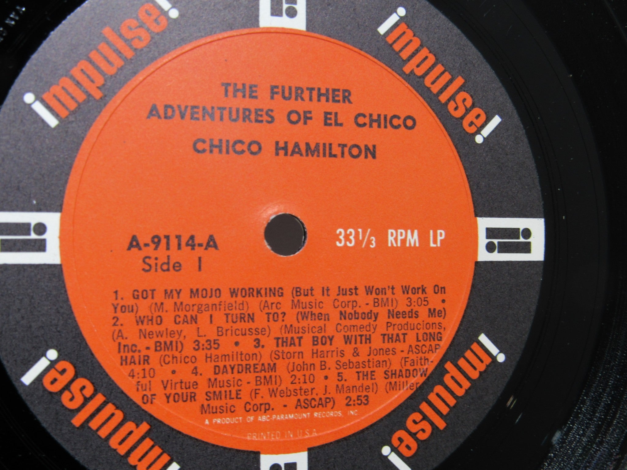 Chico Hamilton: The Further Adventures Of El Chico Impulse! A-9114 Mono LP VG