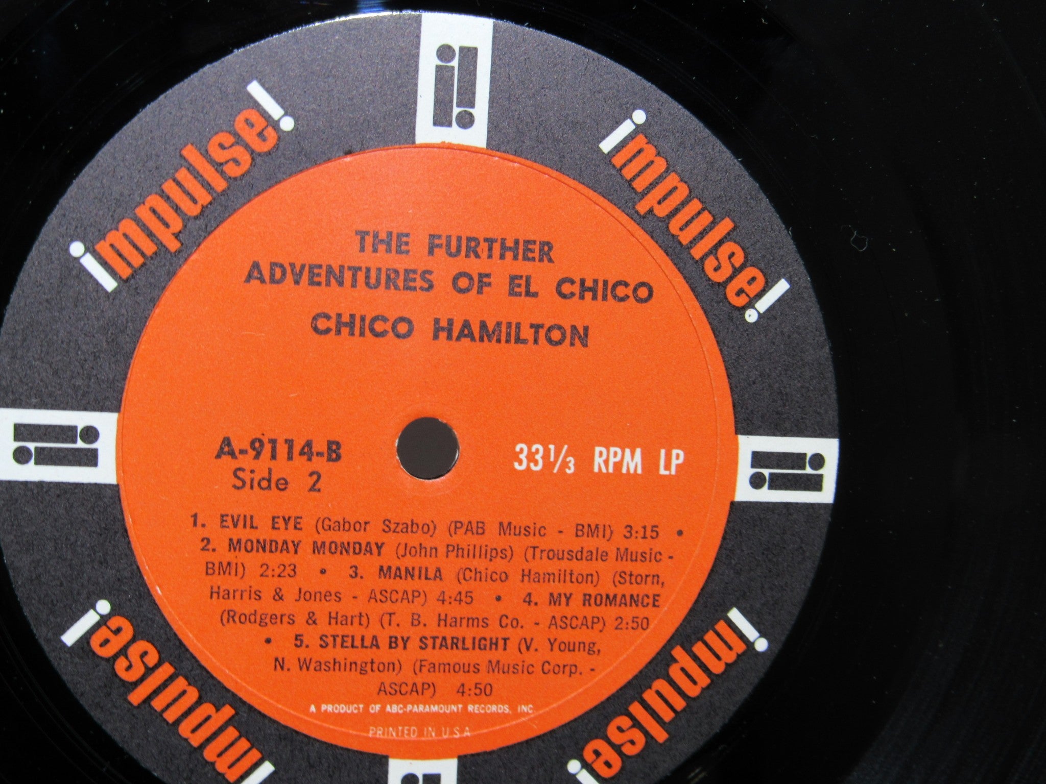 Chico Hamilton: The Further Adventures Of El Chico Impulse! A-9114 Mono LP VG