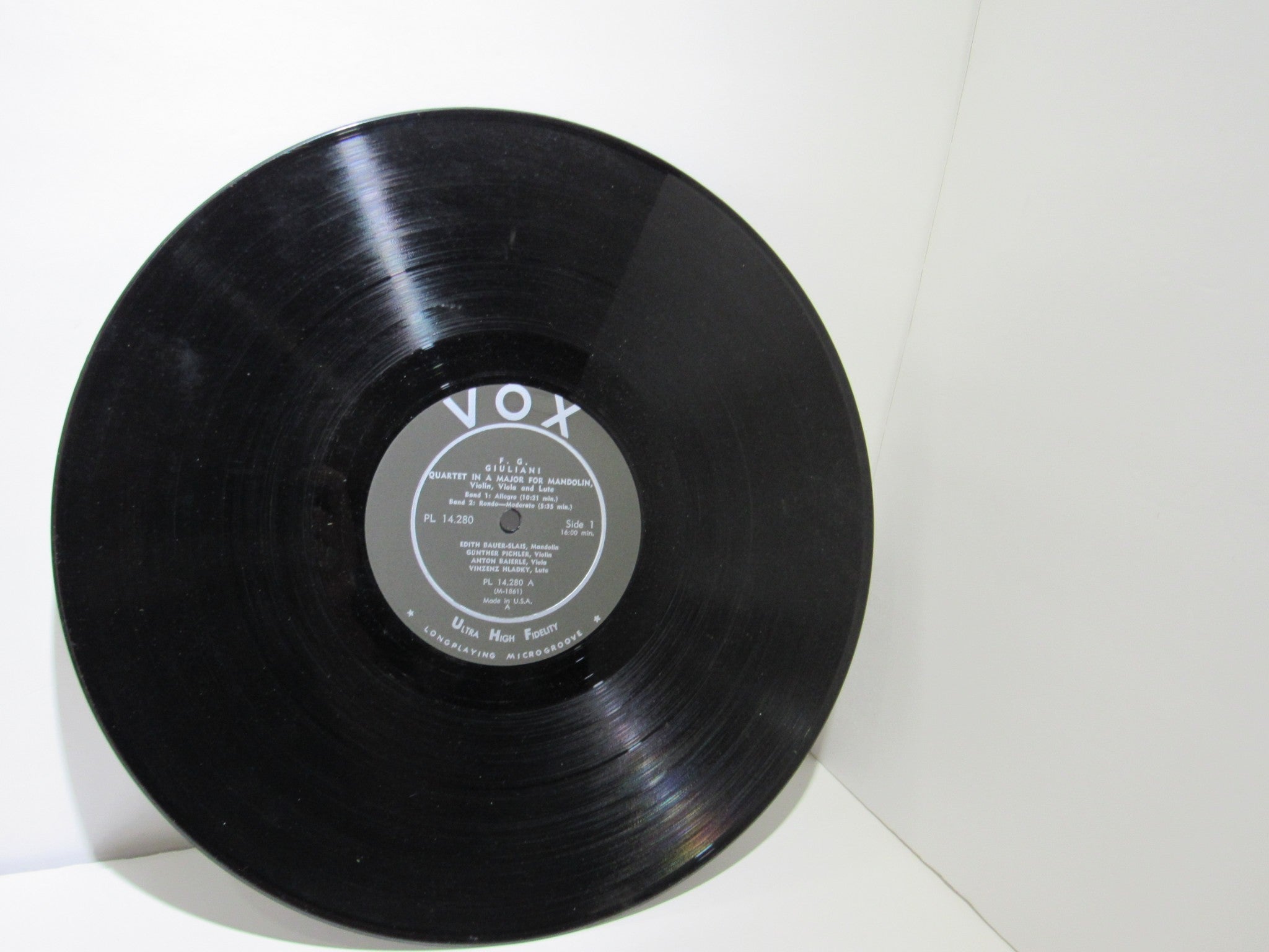 F.G. Giuliani / Haydn: Music For Mandolin And Guitar PL 14 280 LP Grade: VG