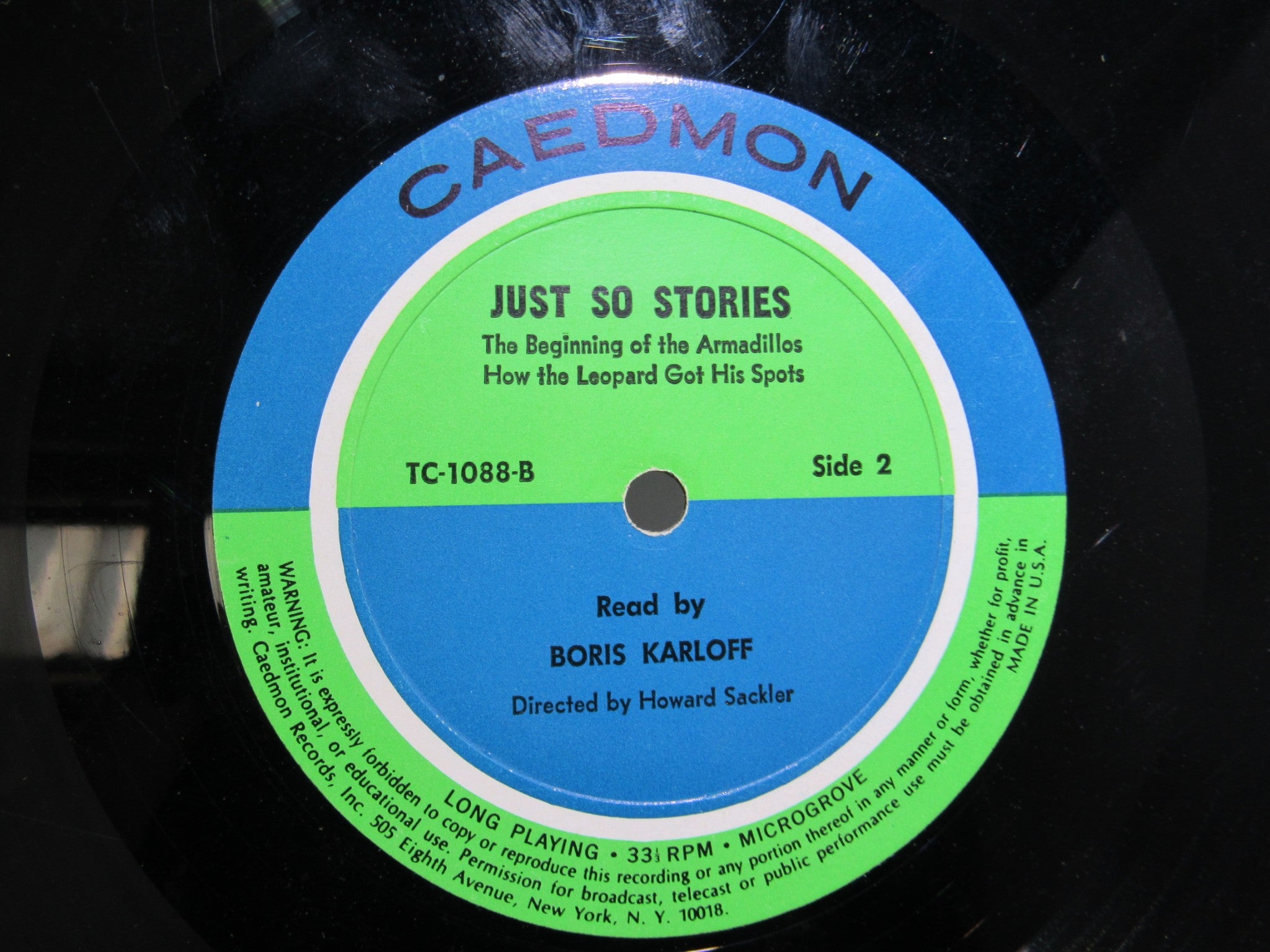 Boris Karloff: More Of Kipling's Just So Stories Caedmon Records TC-1088 LP G+