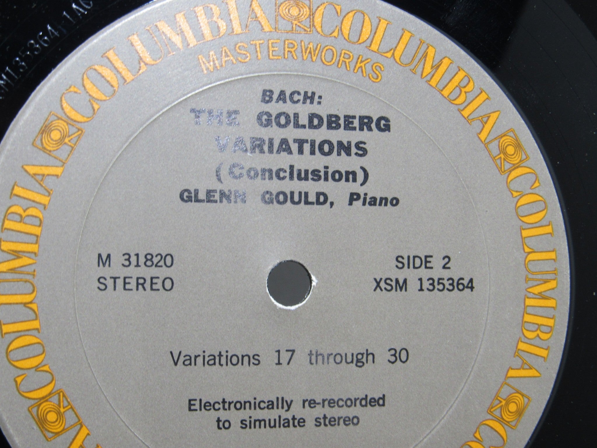 Bach / Glenn Gould: The Goldberg Variations Columbia Masterworks M 31820 LP VG+