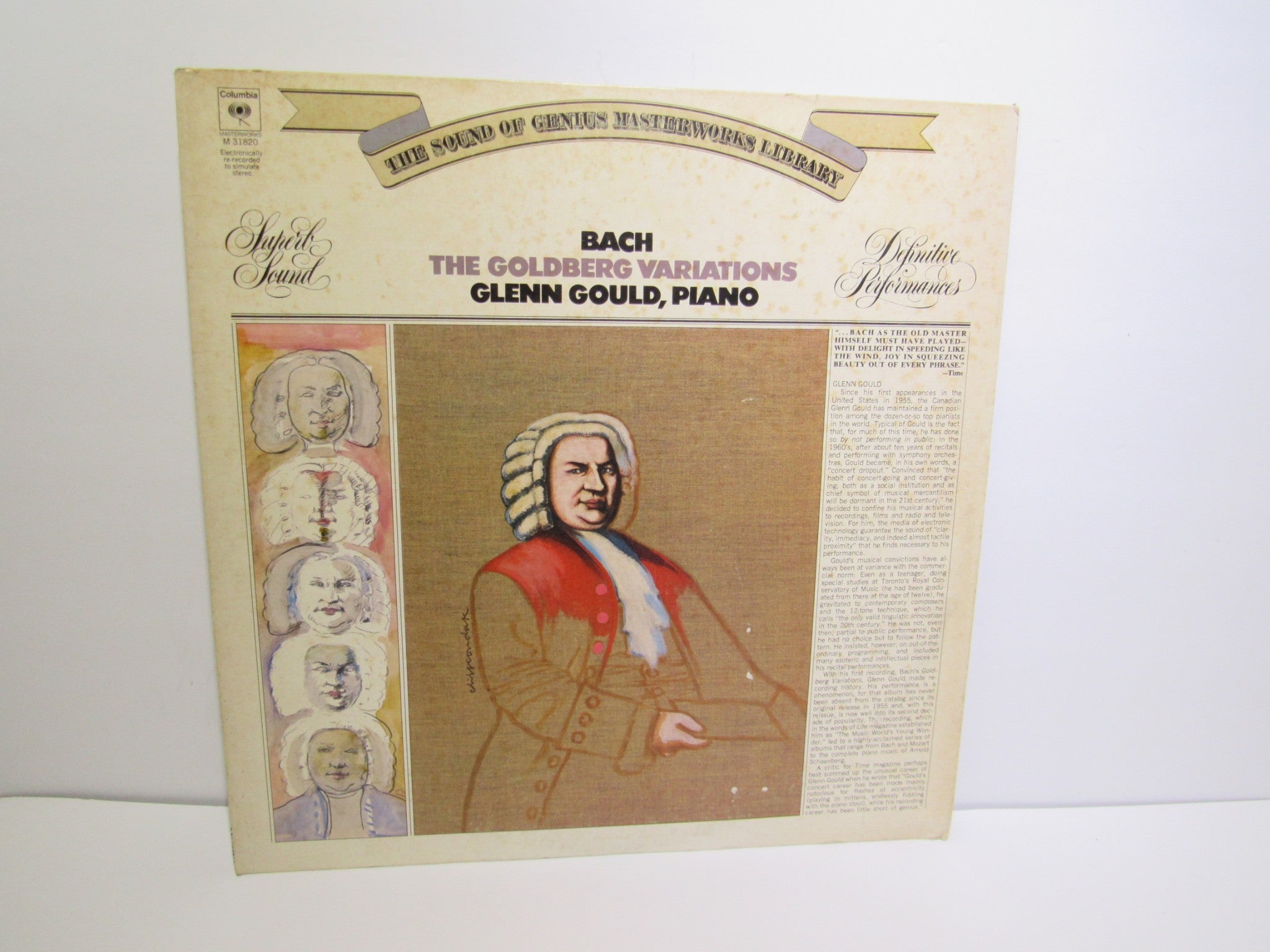 Bach / Glenn Gould: The Goldberg Variations Columbia Masterworks M 31820 LP VG+