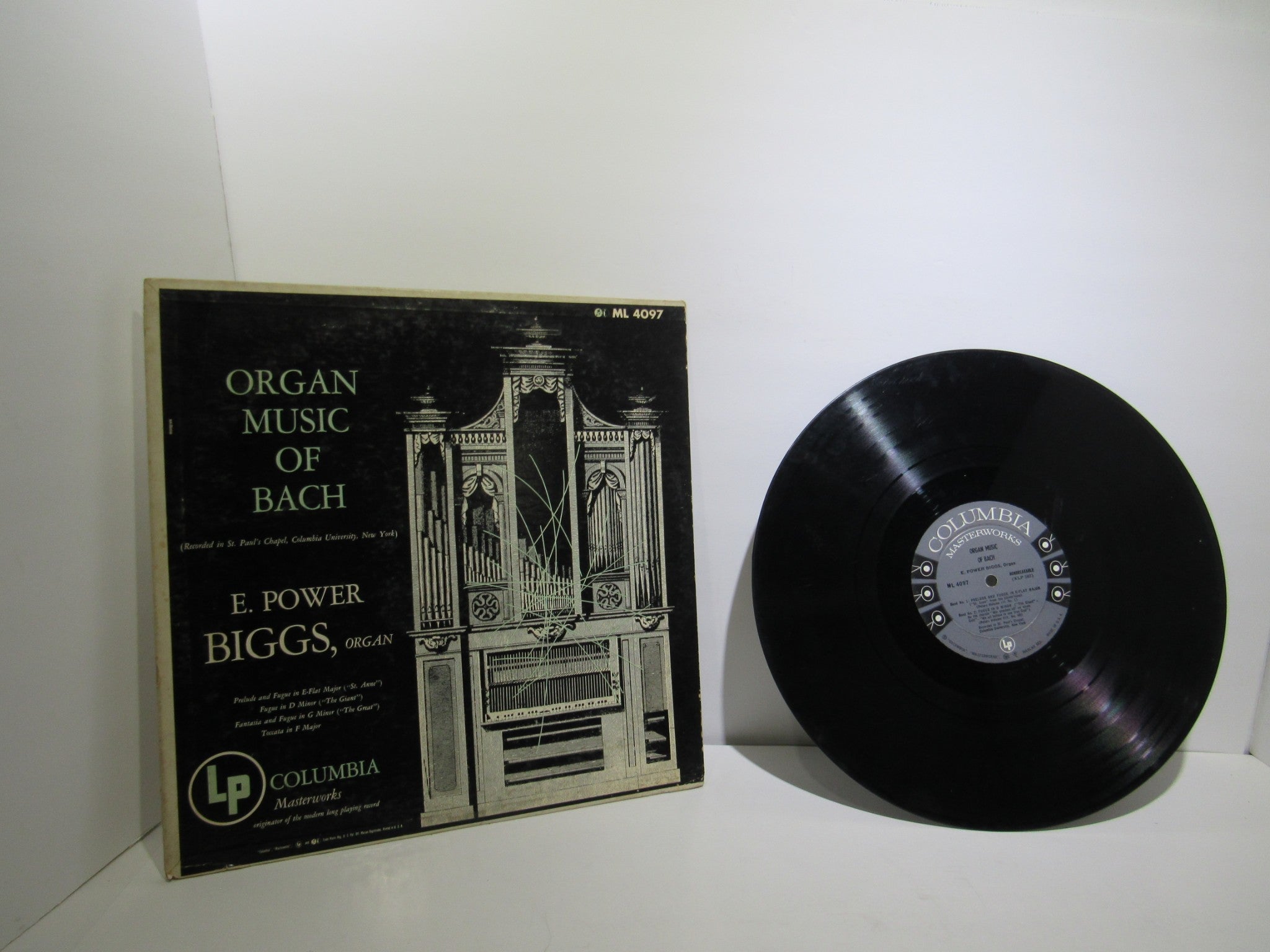 Bach / E. Power Biggs: Organ Music Of Bach Columbia Masterworks ML 4097 LP G+