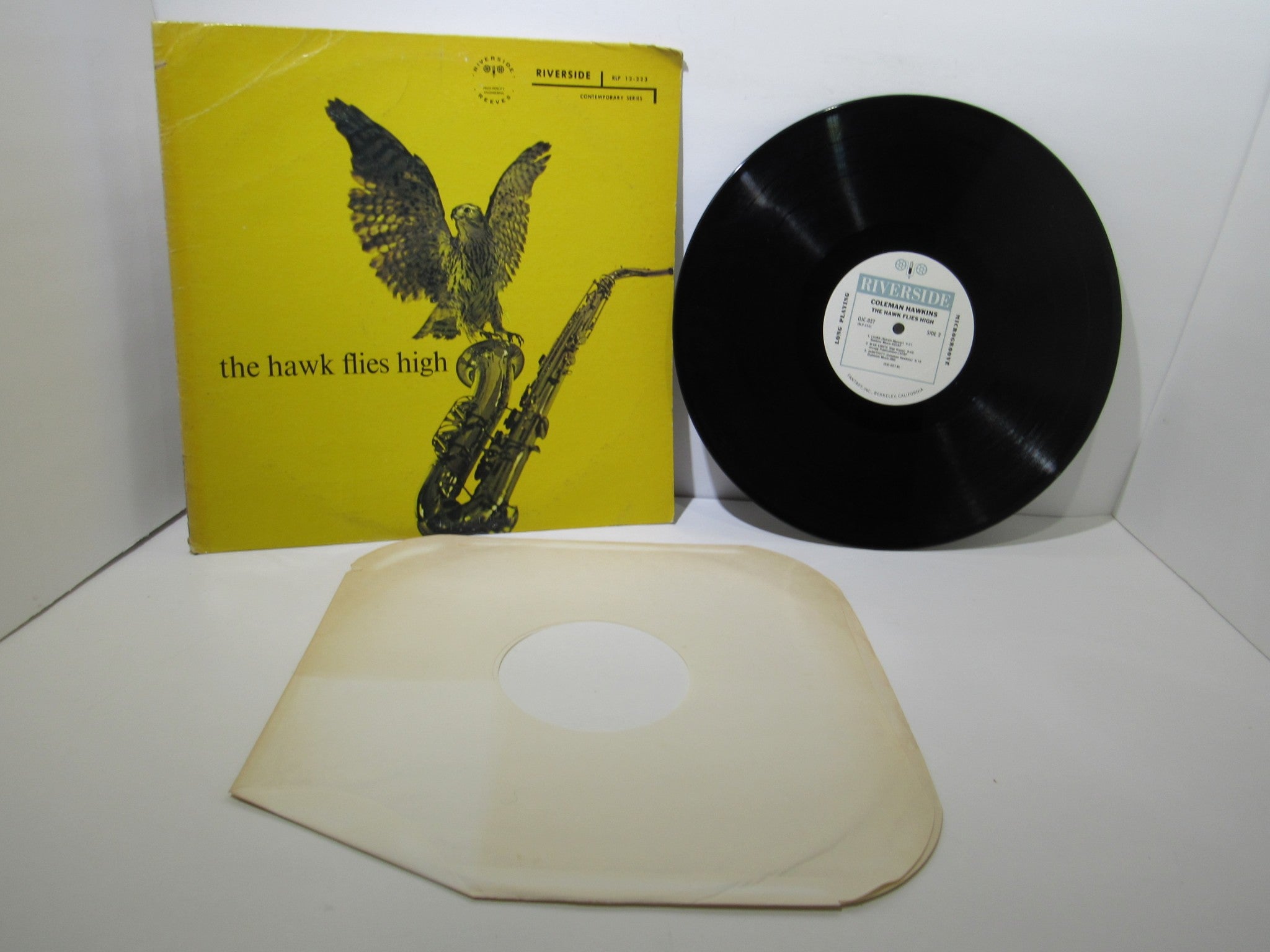 Coleman Hawkins: The Hawk Flies High Riverside OJC-027 White Label LP Grade: VG+