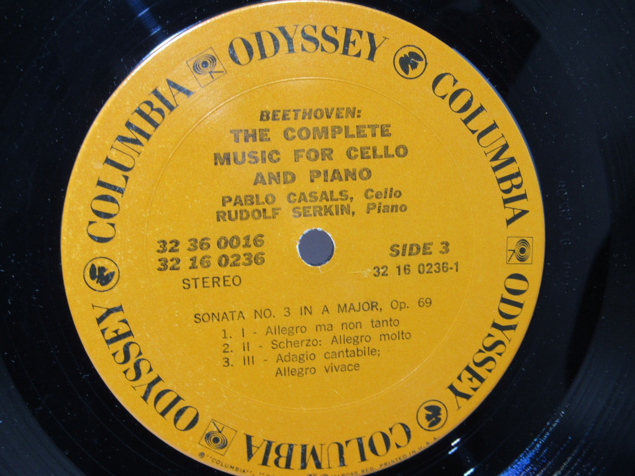 Beethoven/Casals/Serkin: The Complete Music For Cello & Piano 32 36 0016 3XLP VG