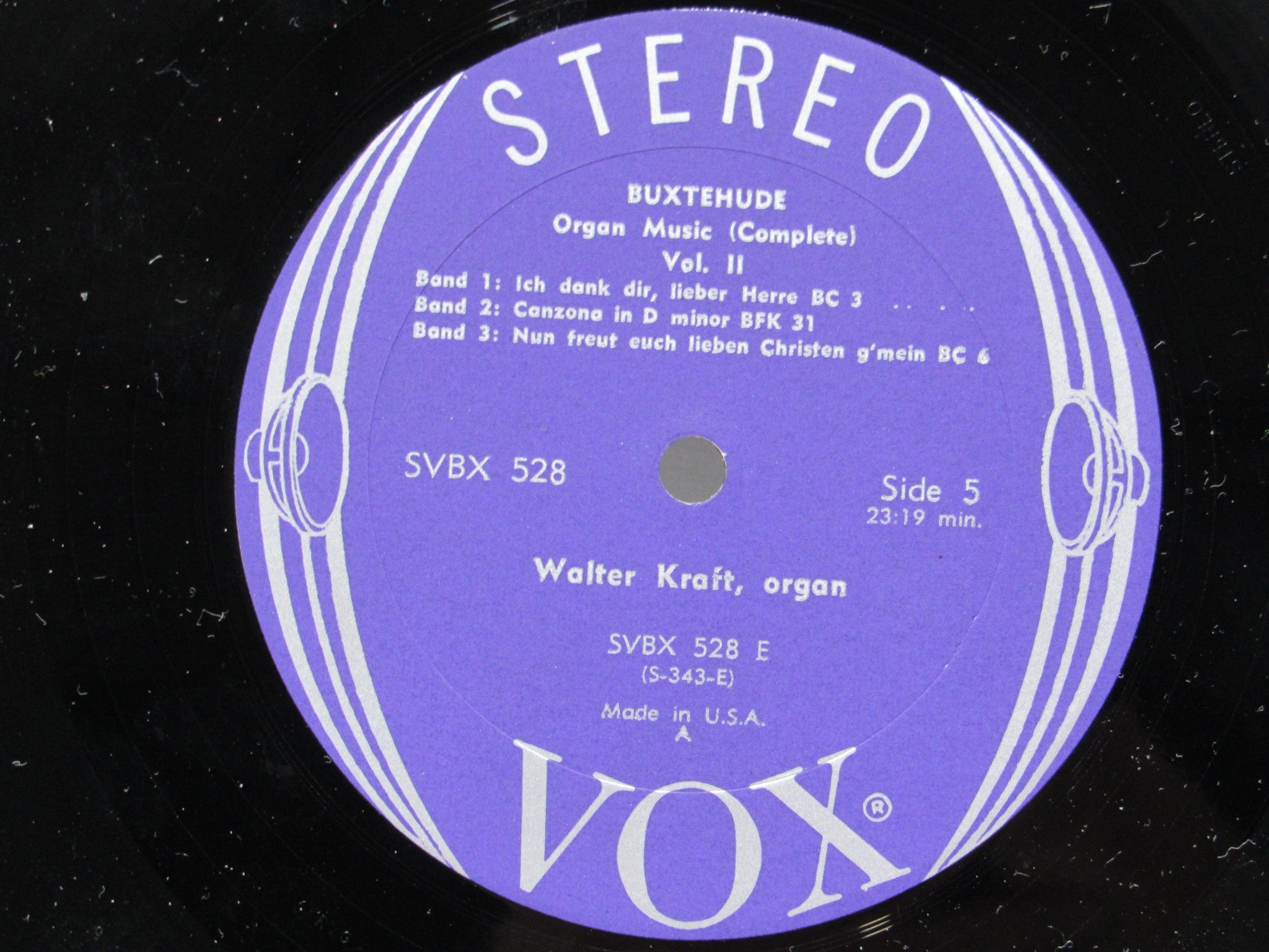 Walter Kraft: Buxtehude Organ Music (Complete) Vol. I VOX SVBX 527 3X LP VG