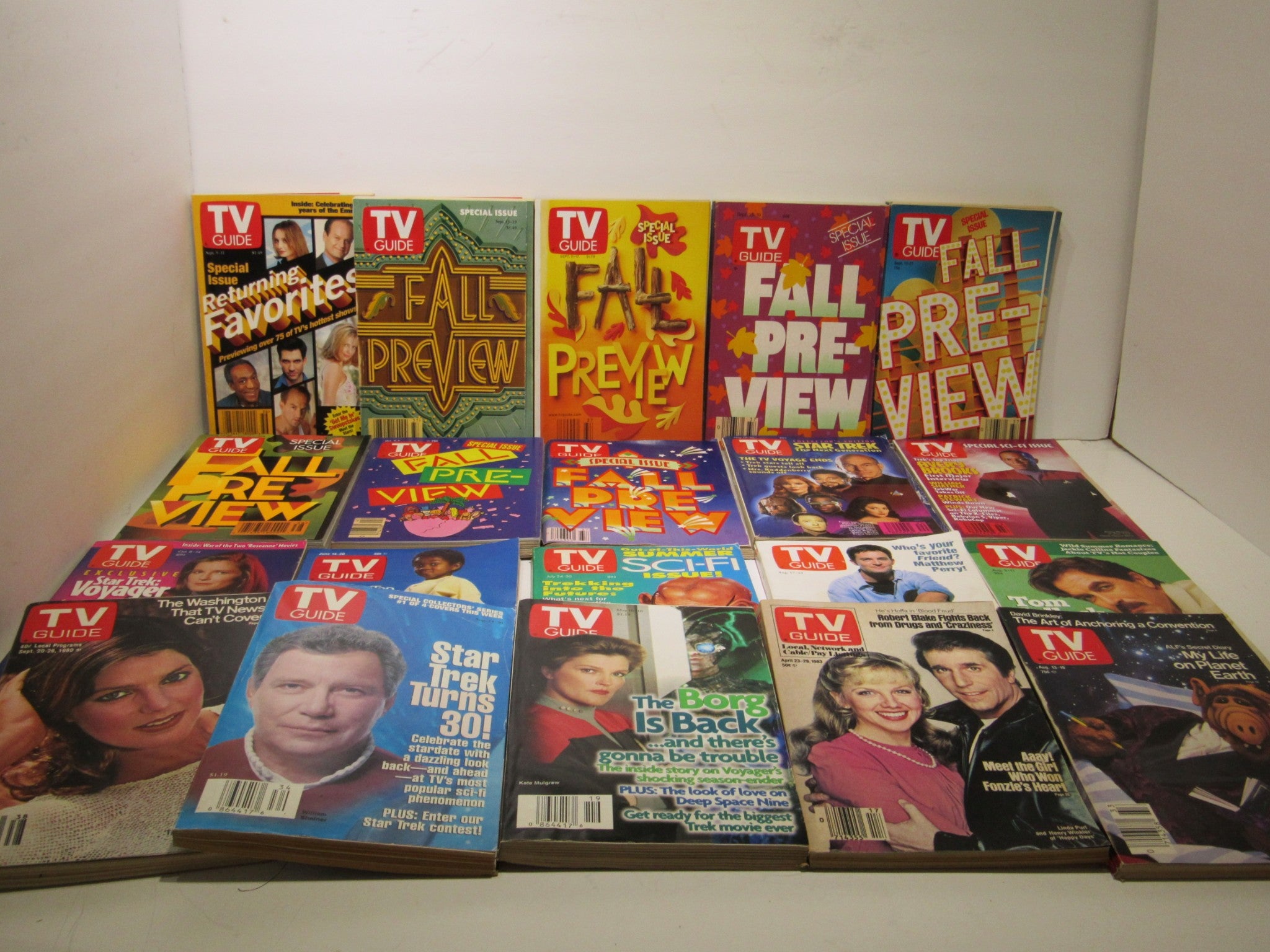 Lot of 20 TV Guide Magazines - Fall Preview & Regular Issue