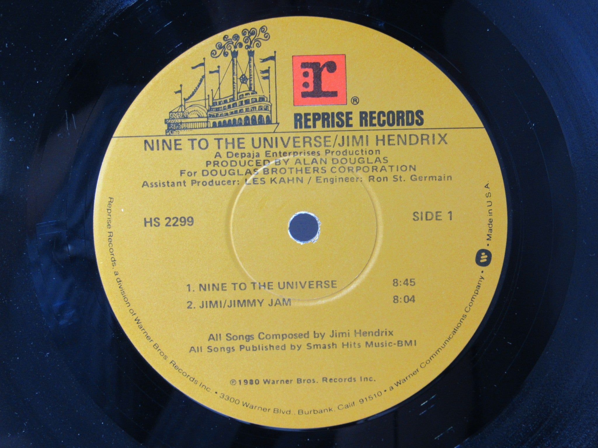 1980 Jimi Hendrix: Nine to the Universe Reprise Records LP HS 2299 Grade: VG