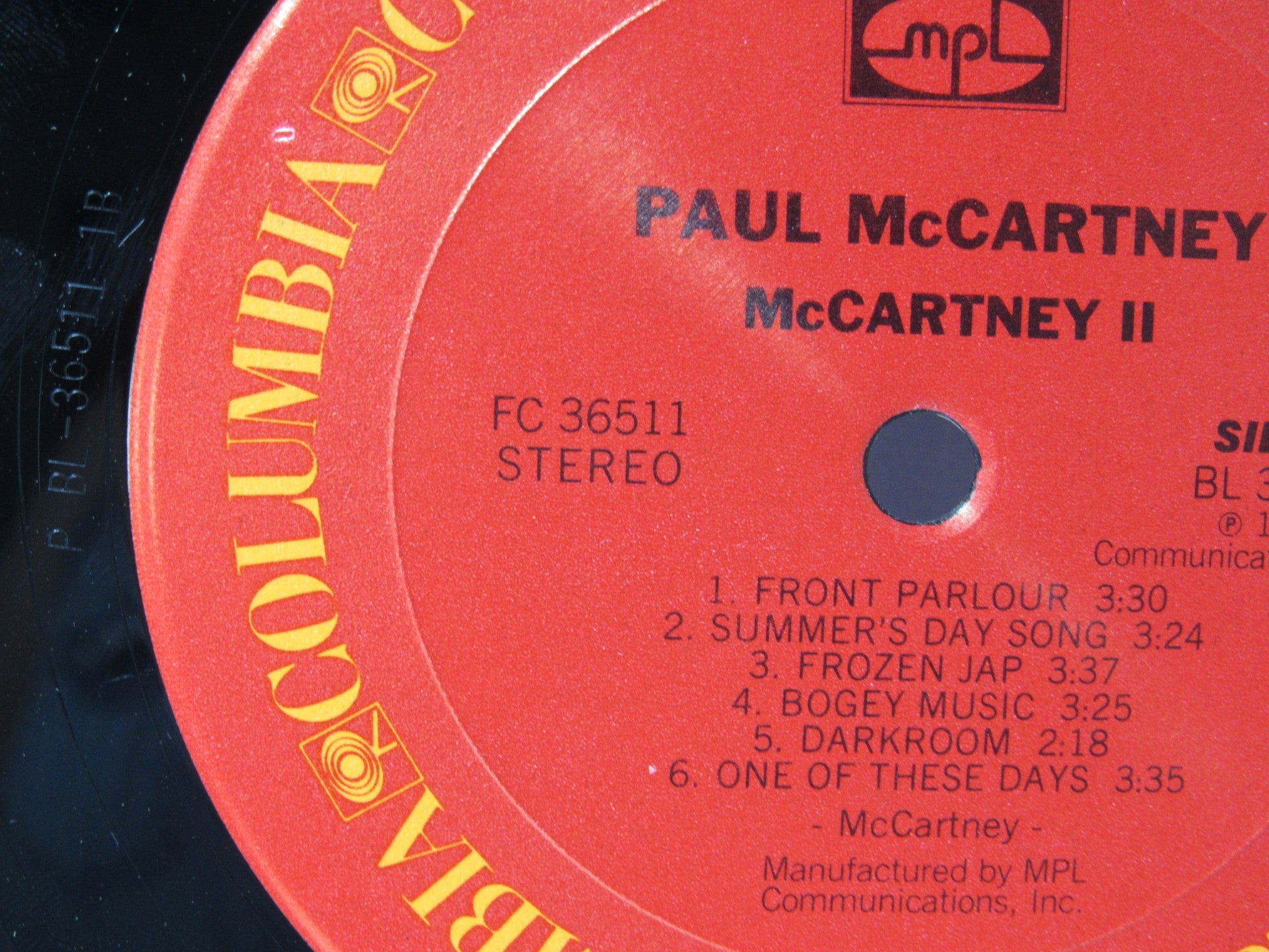 1980 Paul McCartney: McCartney II LP FC 36511 Grade: VG