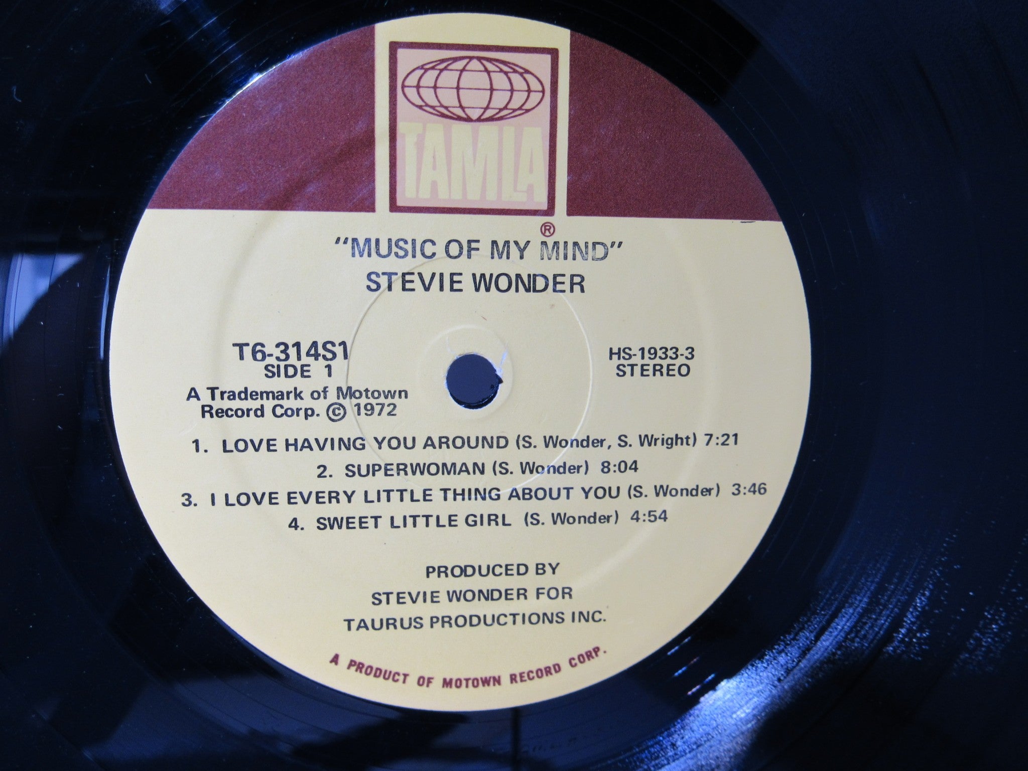 1972 Stevie Wonder: Music of my Mind Tamia LP T6-314S1 Grade: VG