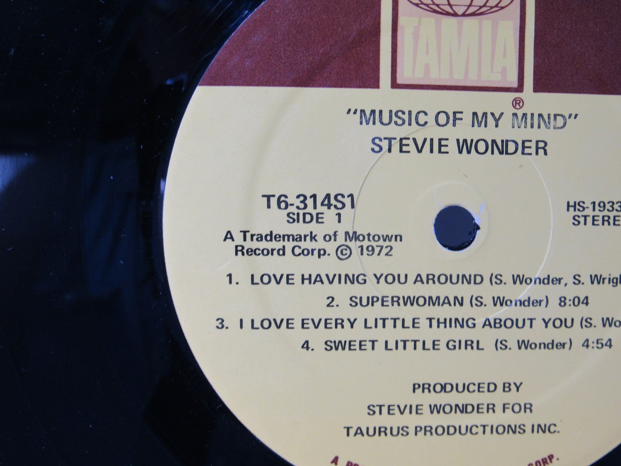 1972 Stevie Wonder: Music of my Mind Tamia LP T6-314S1 Grade: VG