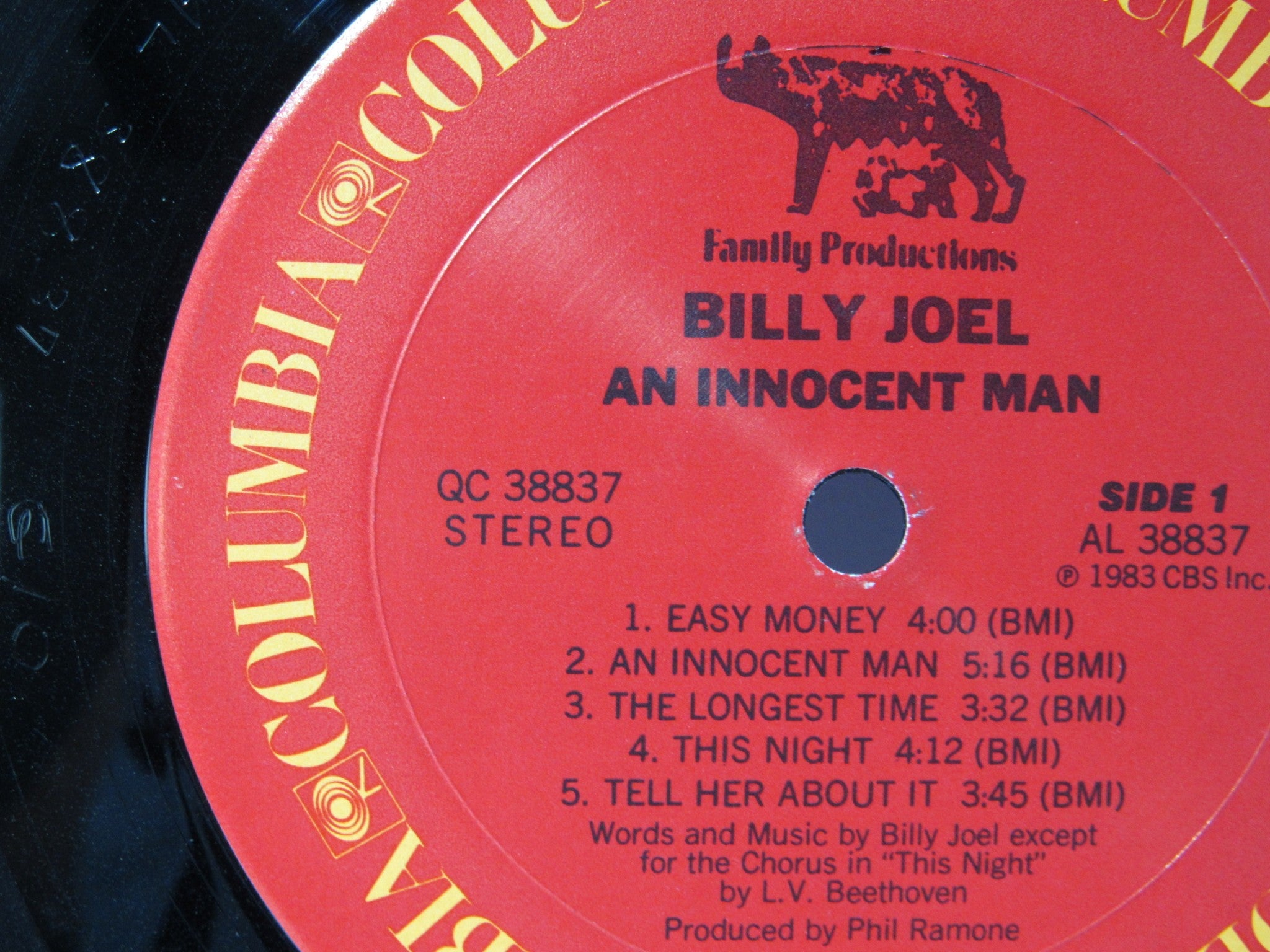 Billy Joel: An Innocent Man 1983 Columbia QC 38837 Grade: VG