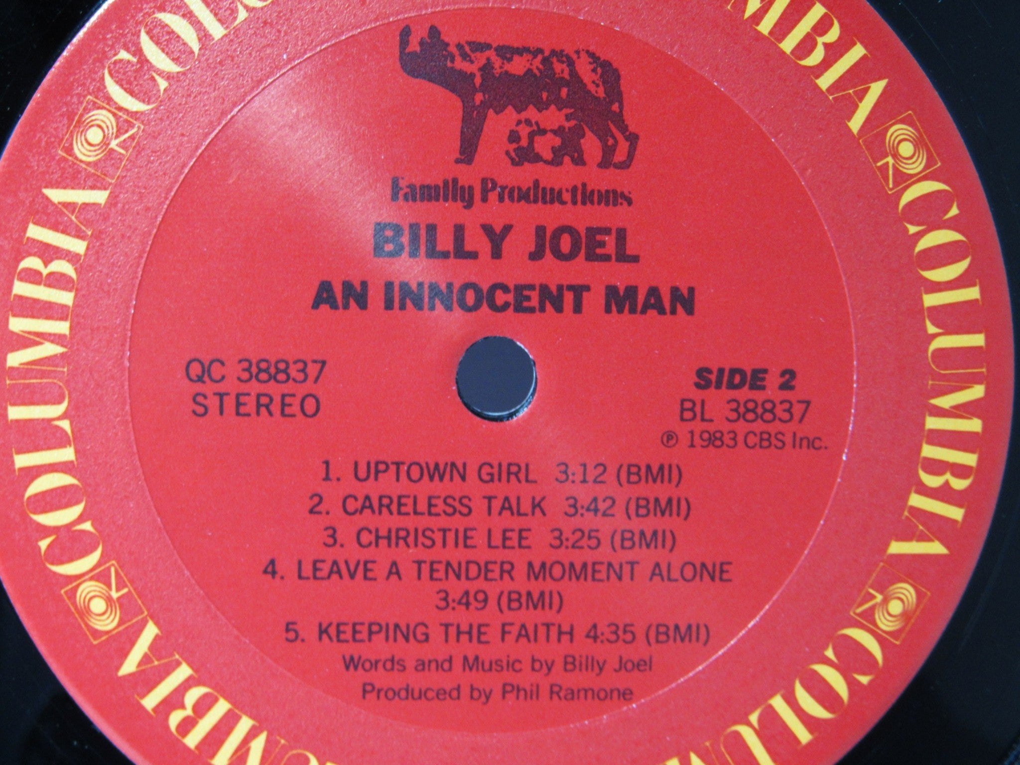 Billy Joel: An Innocent Man 1983 Columbia QC 38837 Grade: VG