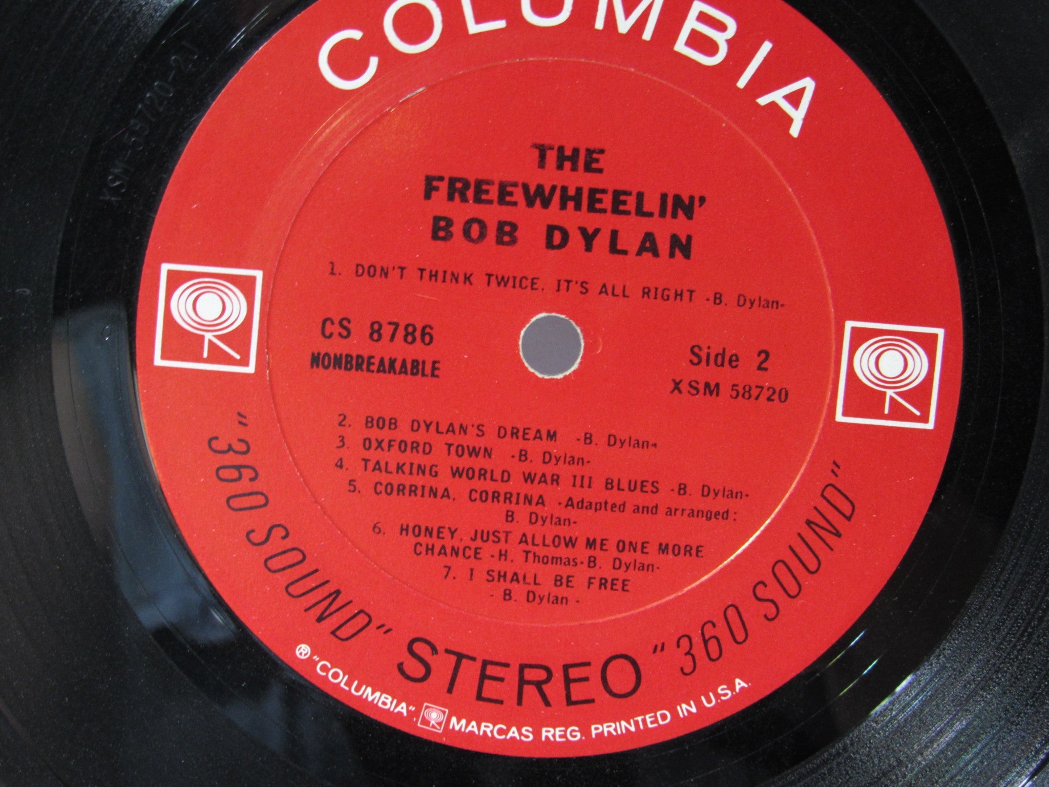 Bob Dylan: The Freewheelin' Columbia US First Pressing Stereo ‎LP CS 8786 VG