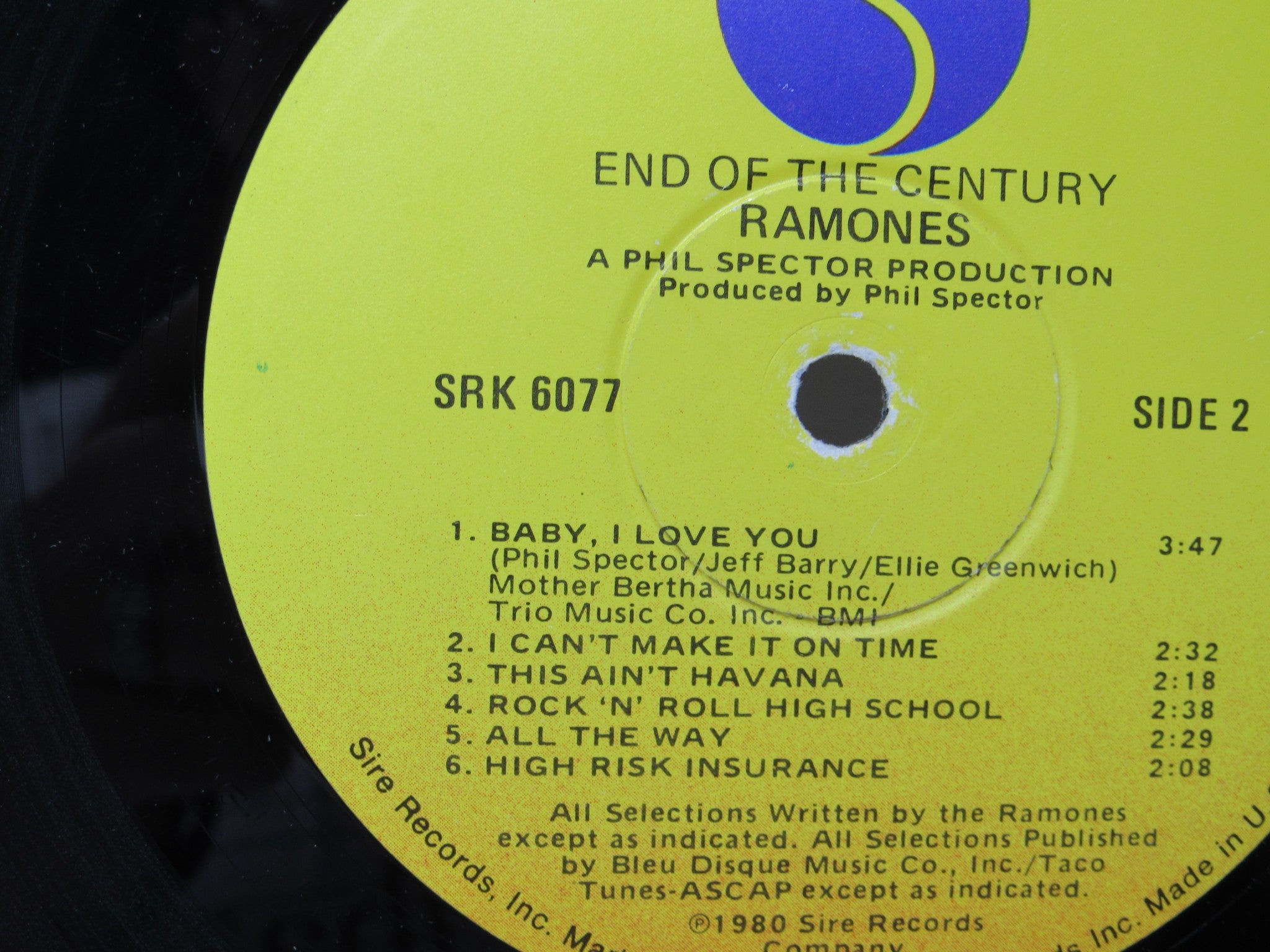 Ramones: End Of The Century Sire Records LP SRK 6077 Grade: VG
