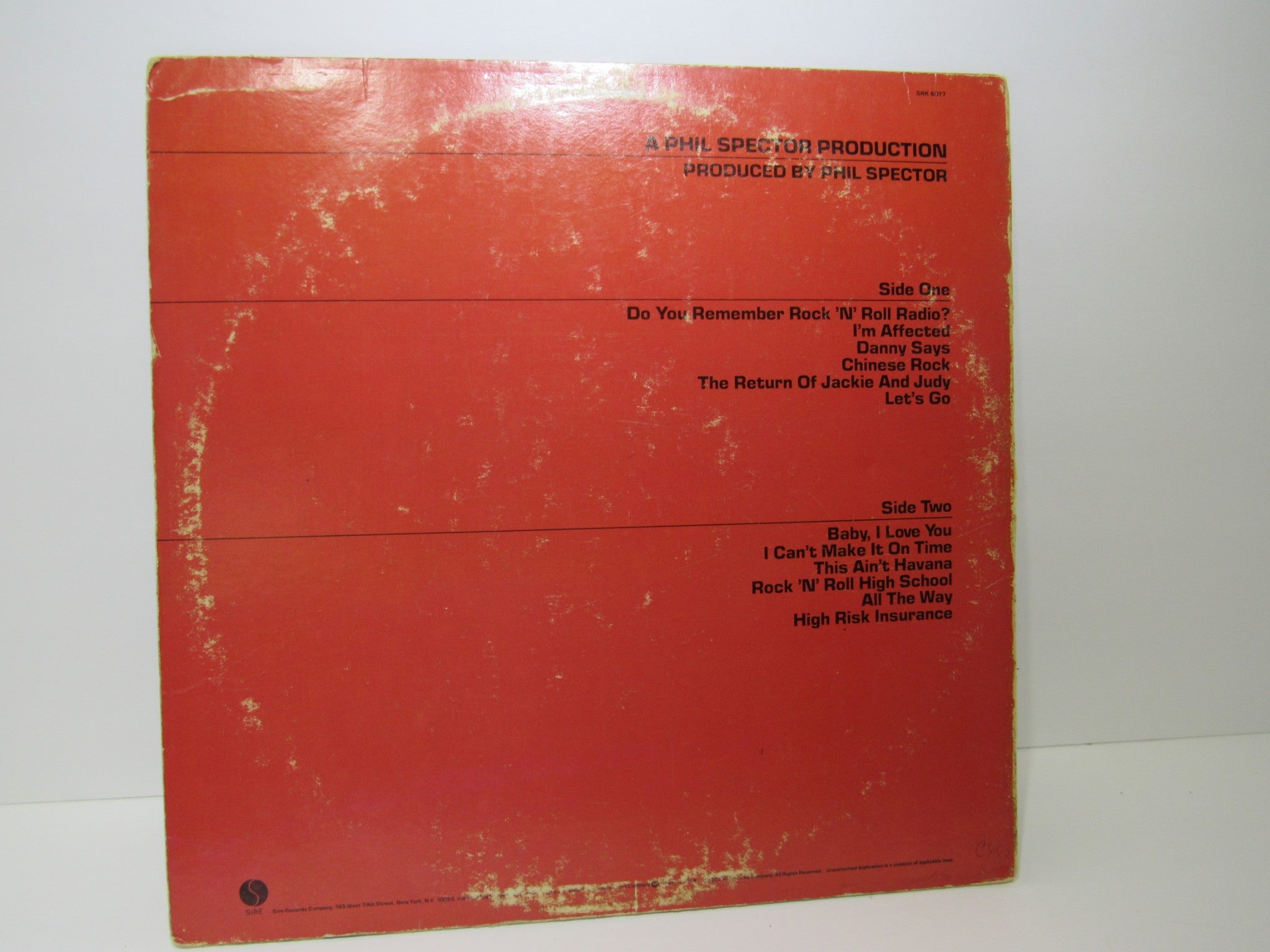 Ramones: End Of The Century Sire Records LP SRK 6077 Grade: VG