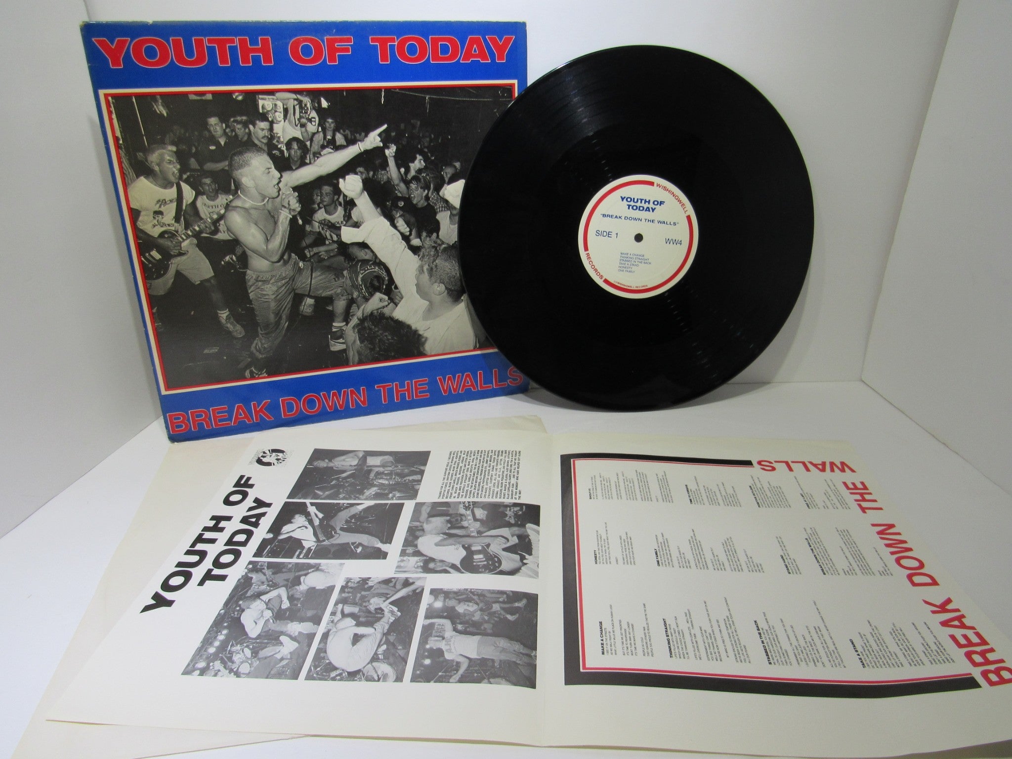 Youth Of Today: Break Down The Walls Wishingwell Records LP WW4 Grade: VG+