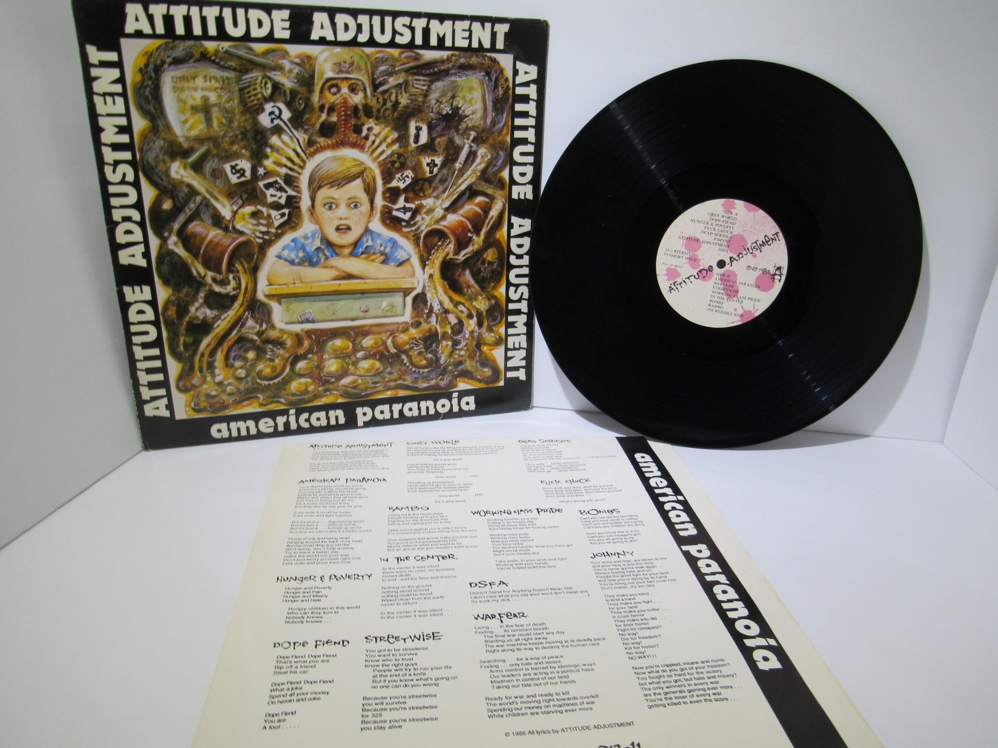 Attitude Adjustment: American Paranoia 1986 France LP PUSMORT 0012-11 Grade: VG