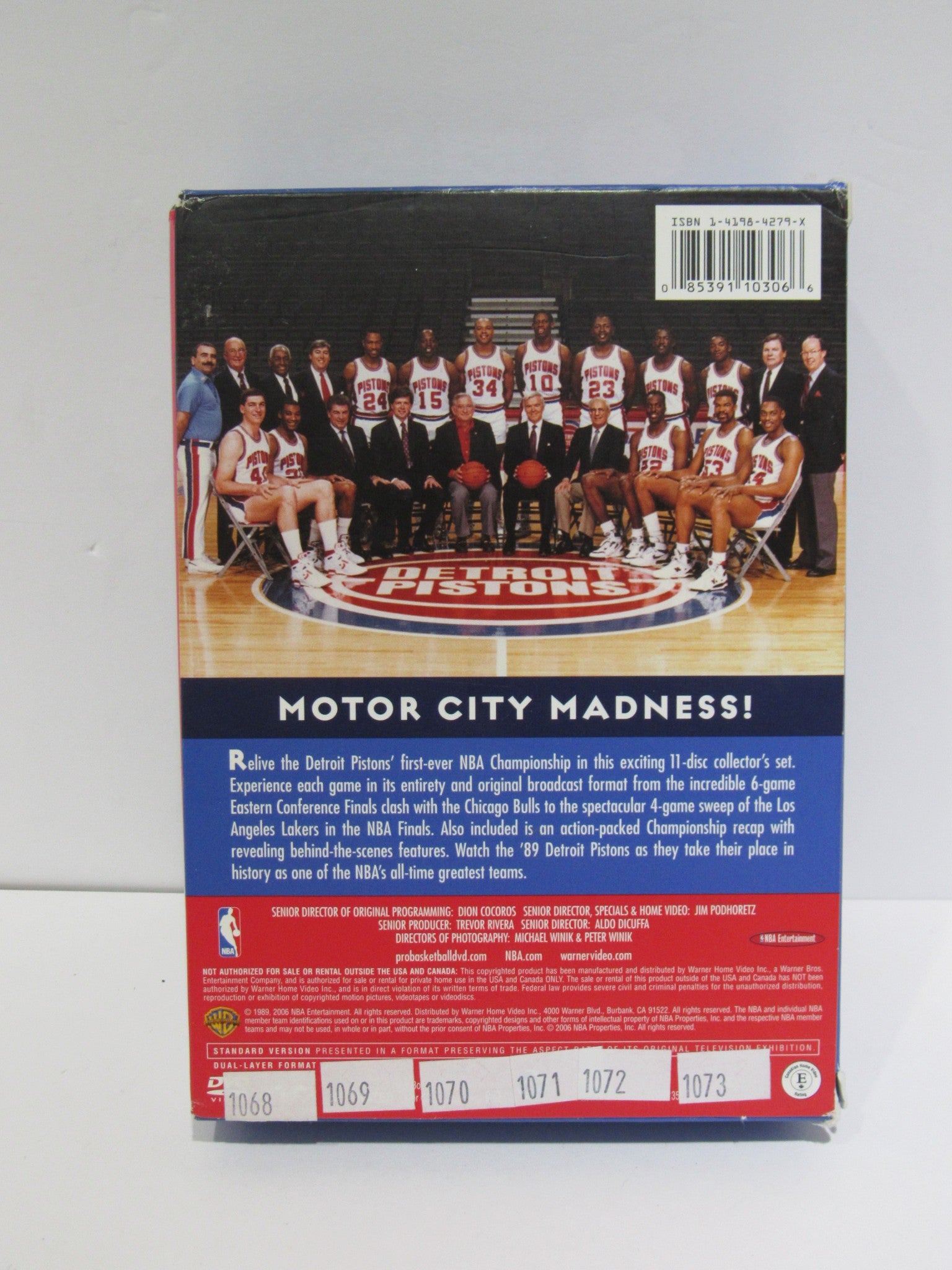 Detroit Pistons: 1988-1989 NBA Champions Motor City Madness 11-Disc Set 1989 DVD