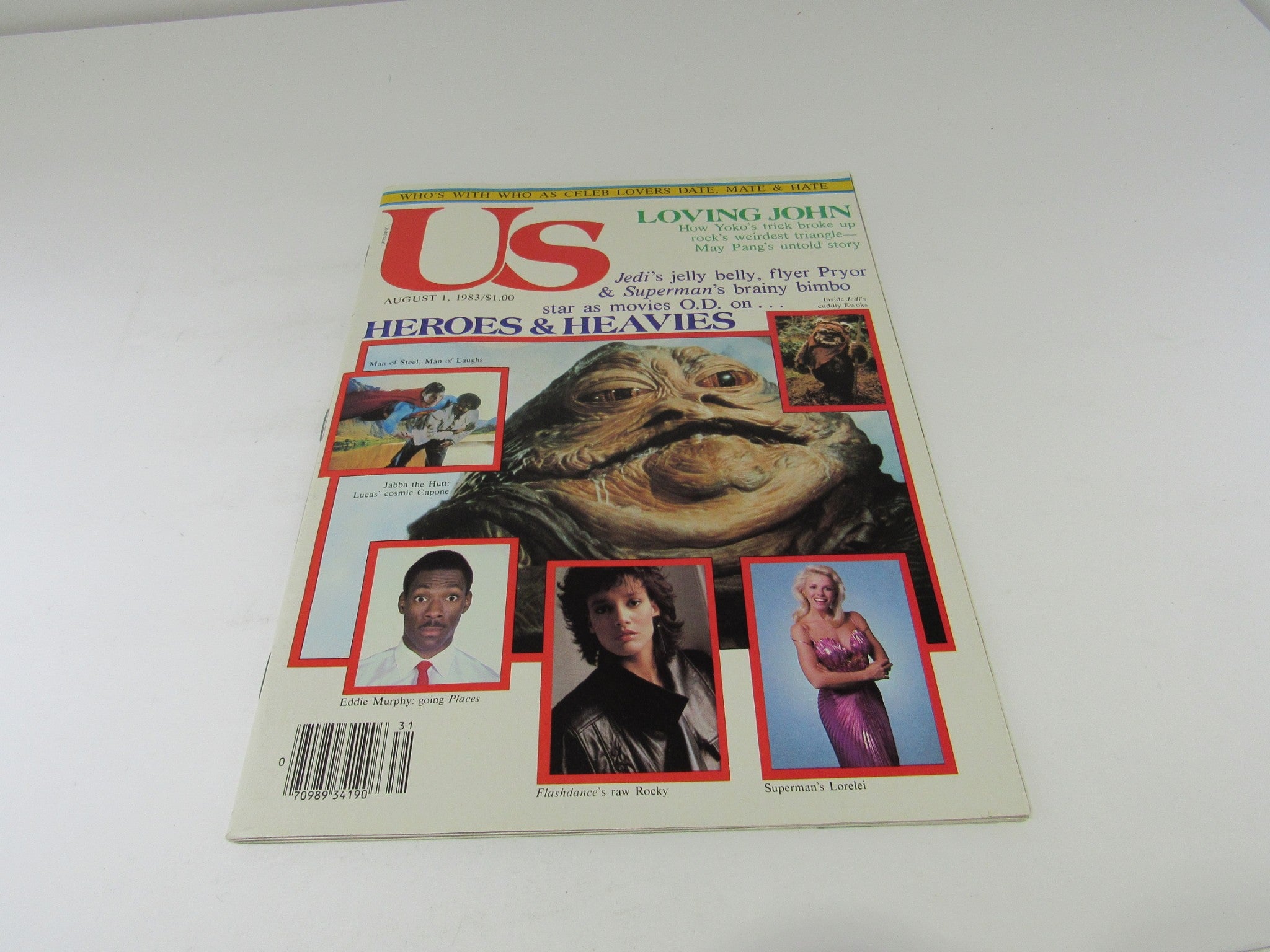 Vintage US Magazine August 1, 1983 featuring Jabba the Hutt, Ewoks, and Eddie Murphy on the cover, promoting 'Heroes & Heavies'.