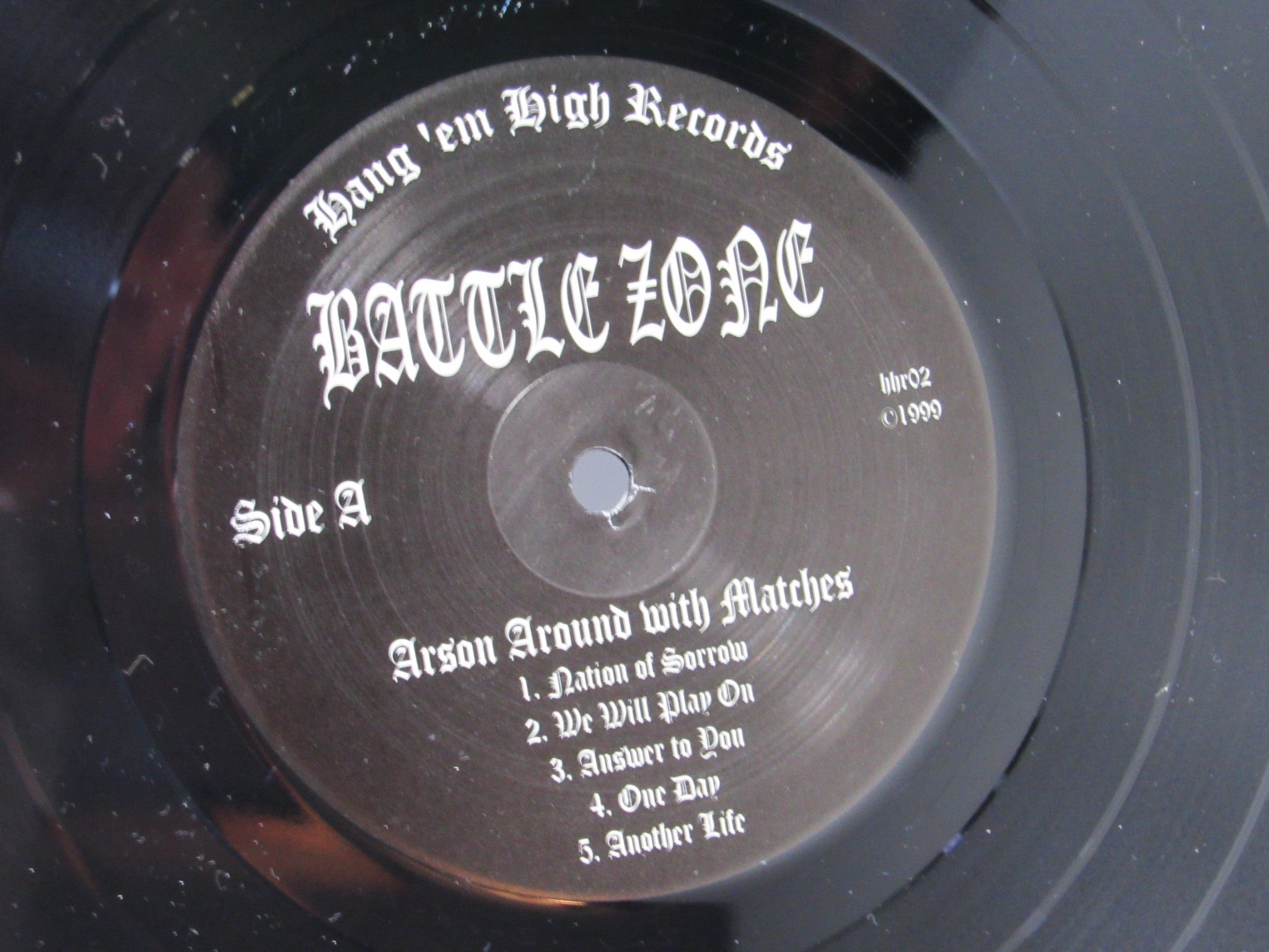 Battle Zone: Arson Around With Matches Hang Em High Records LP HHR 002 Grade: G+