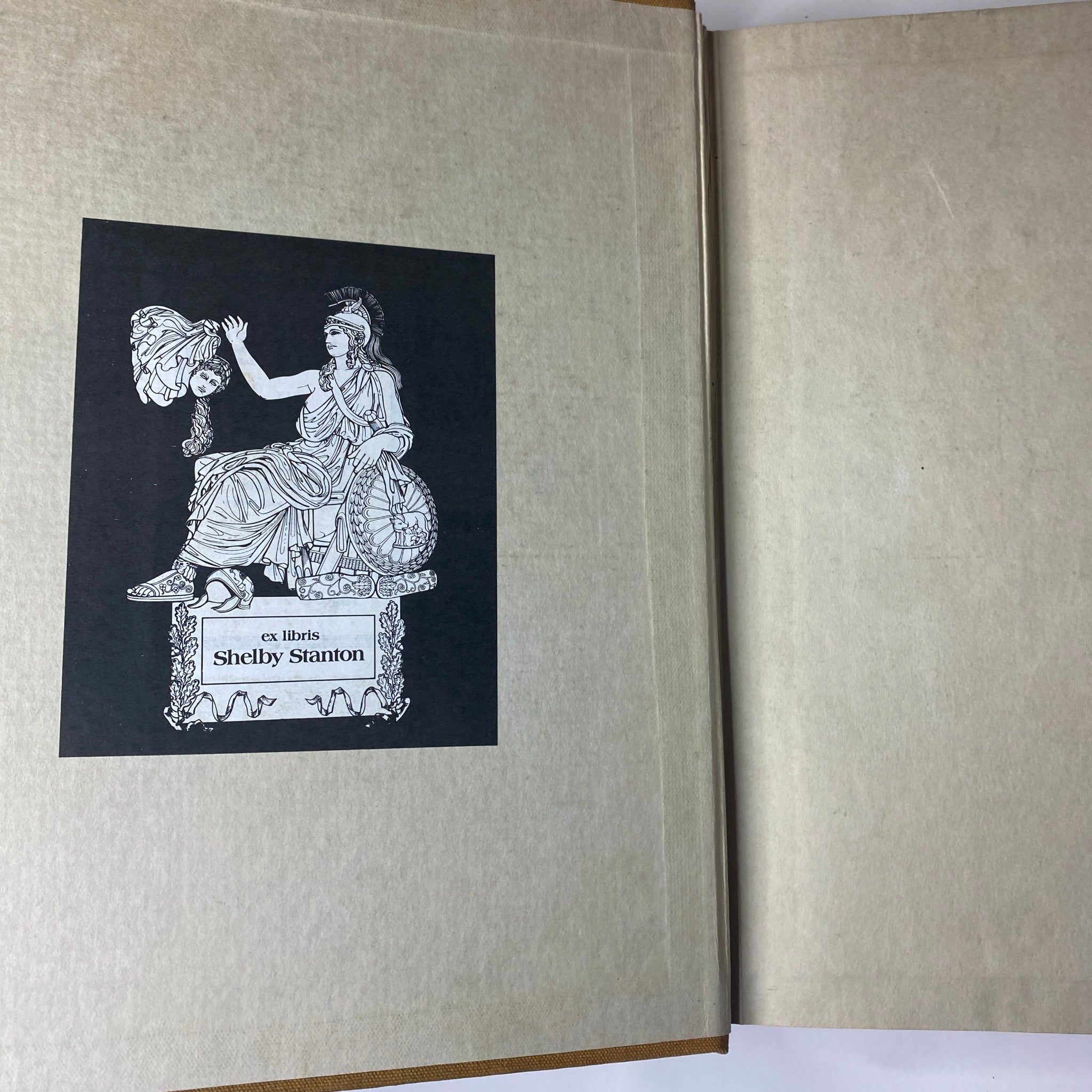 Ex libris bookplate illustration featuring Lady Liberty, included in Ladies' Home Journal Bound Magazine 1946 Complete January - December.