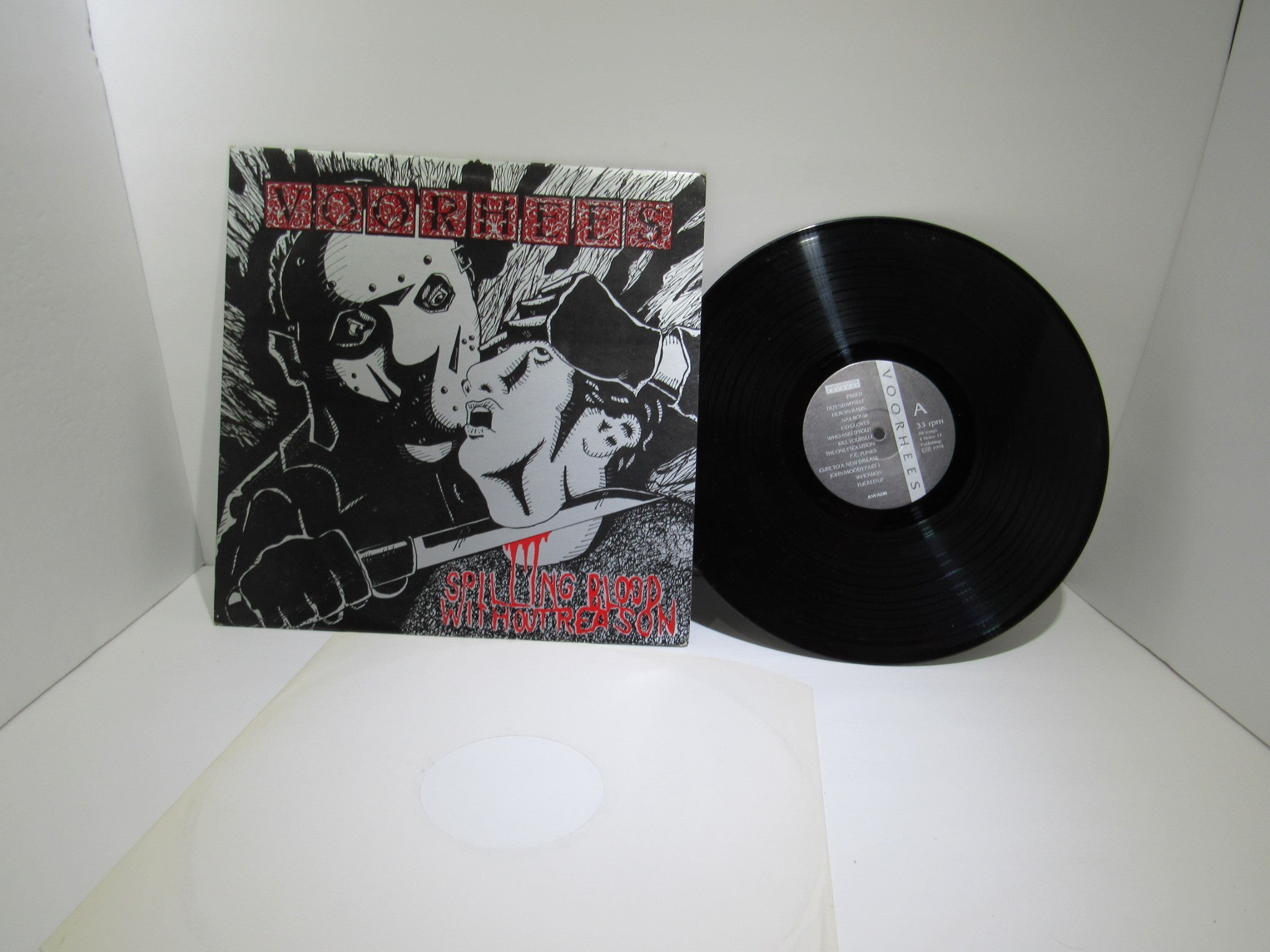 Voorhees: Spilling Blood Without Reason Armed With Anger LP ‎AWA08 Grade: VG