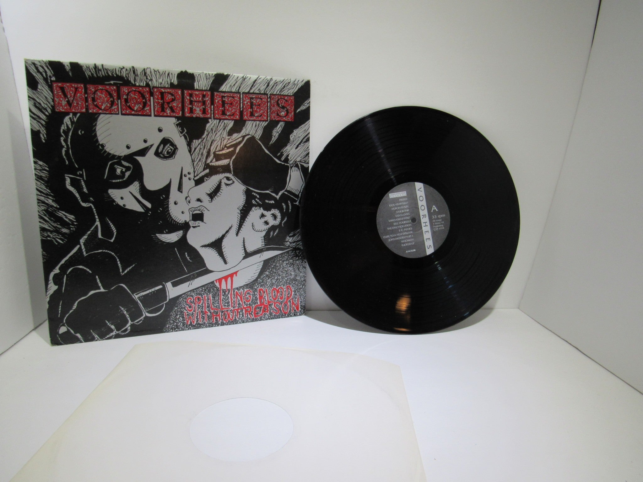 Voorhees: Spilling Blood Without Reason Armed With Anger LP ‎AWA08 Grade: VG