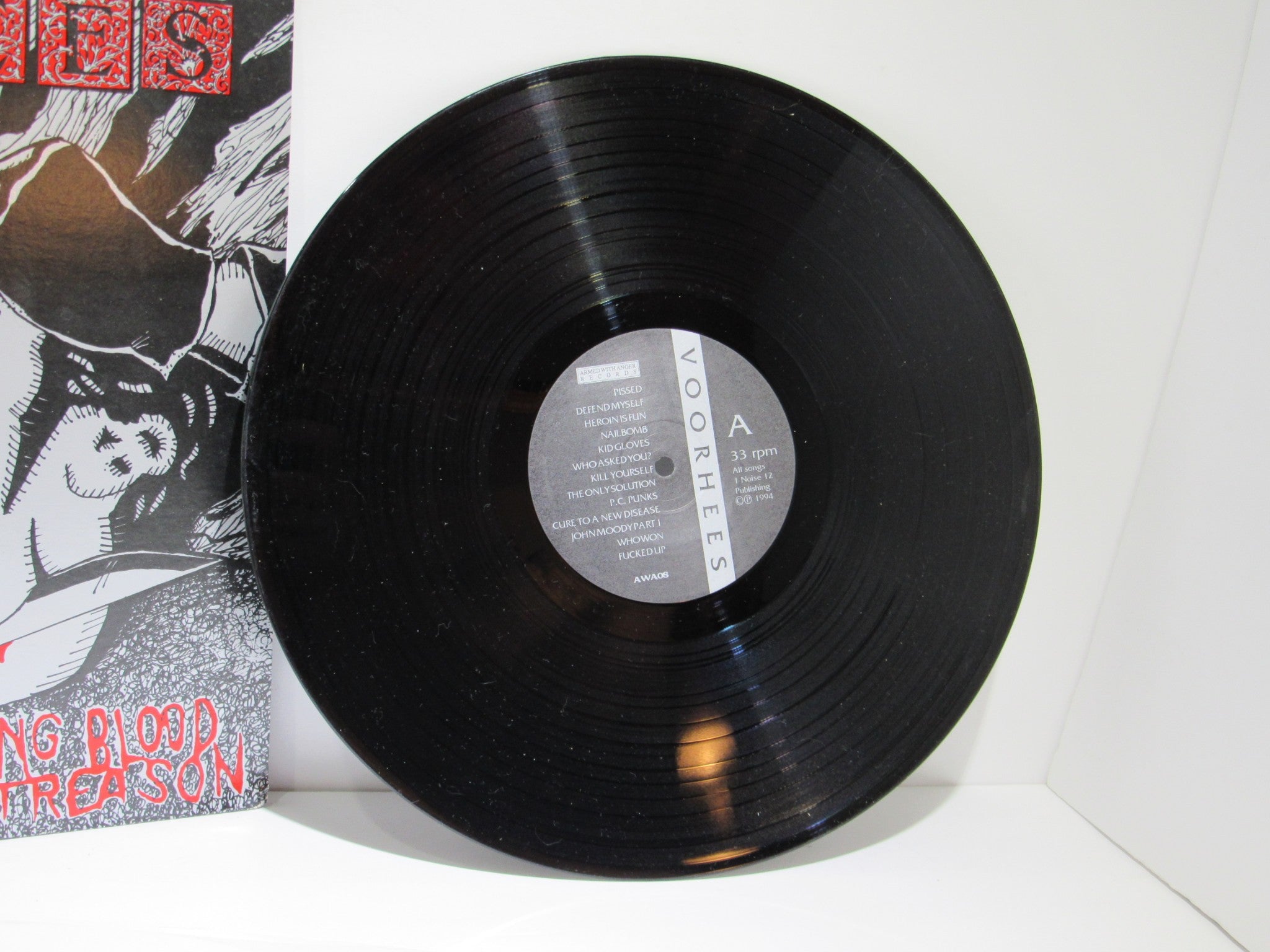 Voorhees: Spilling Blood Without Reason Armed With Anger LP ‎AWA08 Grade: VG