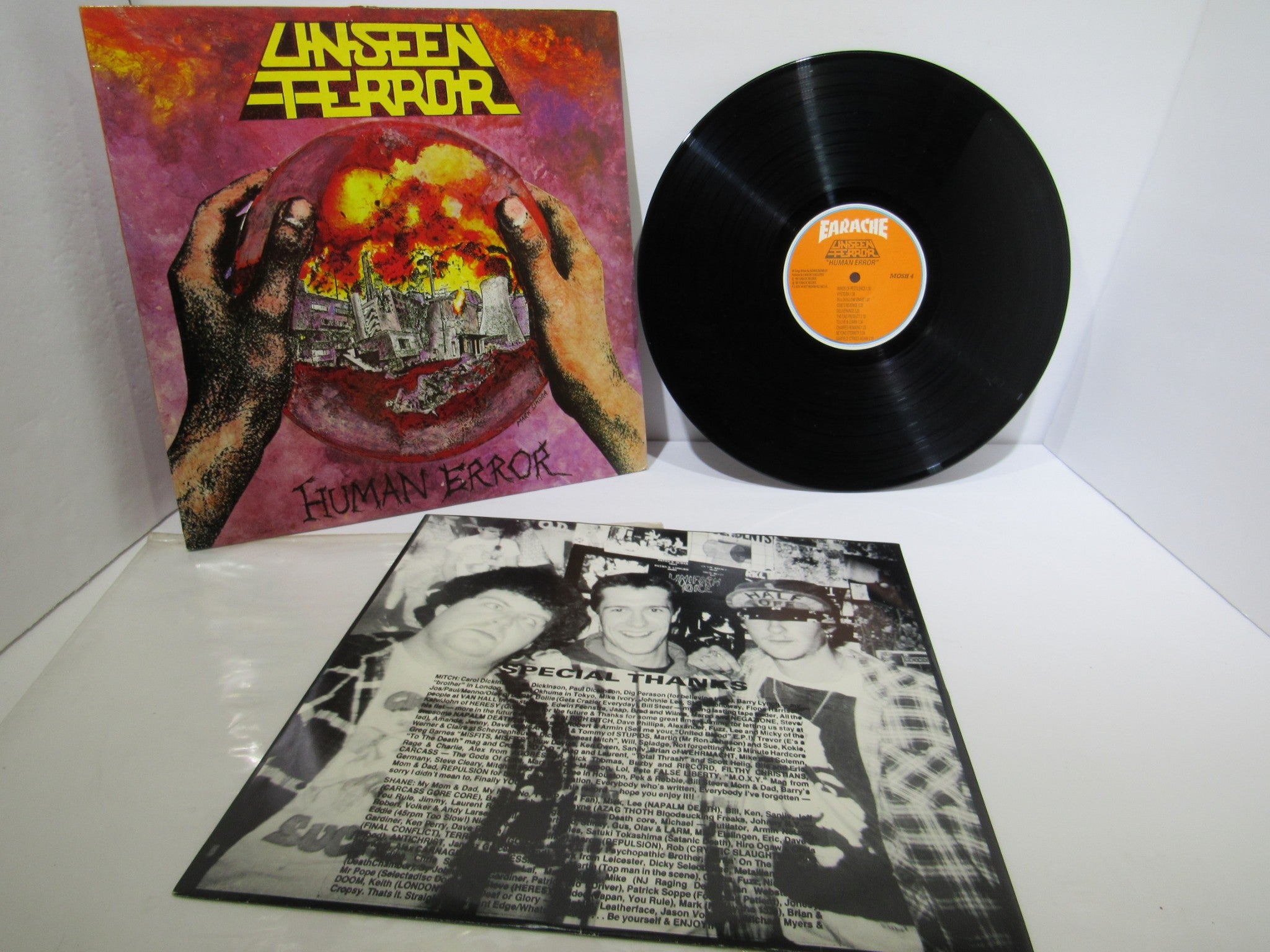 Unseen Terror: Human Error Album 1987 Earache MOSH 4 LP Grade: VG