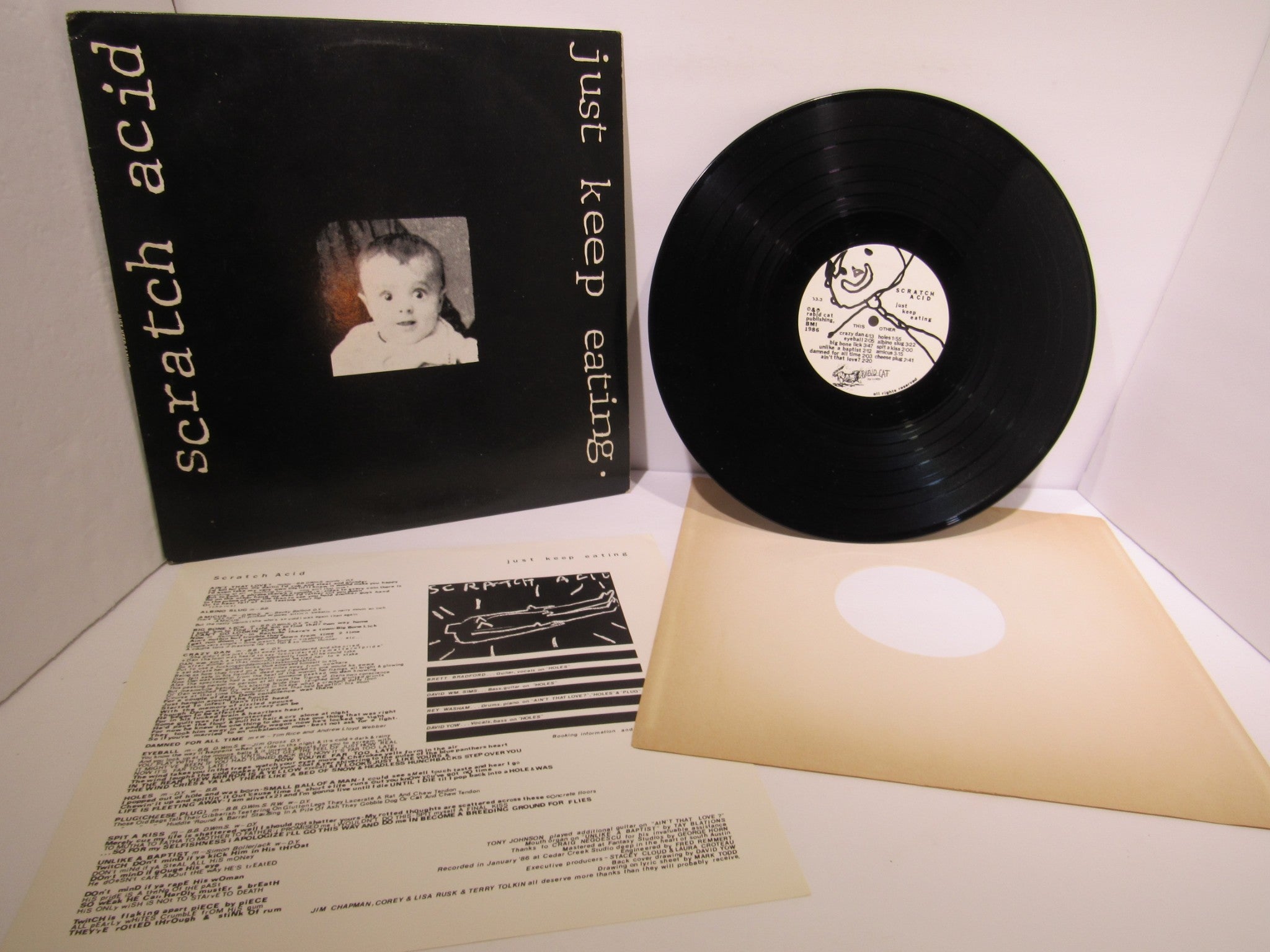 Scratch Acid: Just Keep Eating Rabid Cat Records ‎– Rab/SA/007 LP Grade: VG