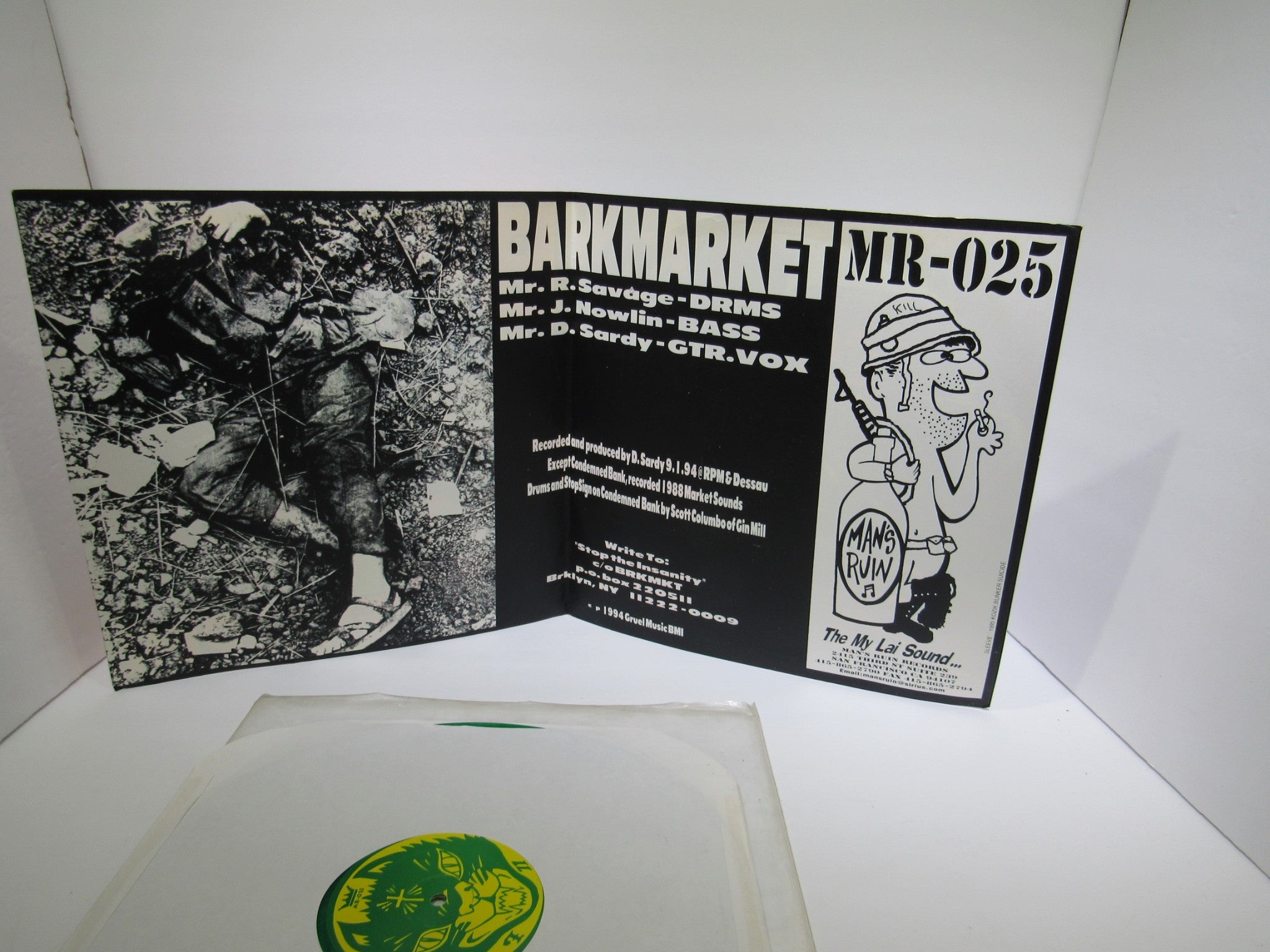 Barkmarket: Peacekeeper Man's Ruin Records Green Translucent Vinyl EP MR-025 VG