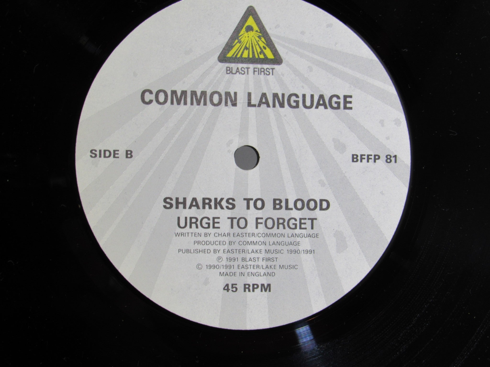 Common Language: Sharks To Blood Blast First BFFP 81 EP 10" Grade: VG+