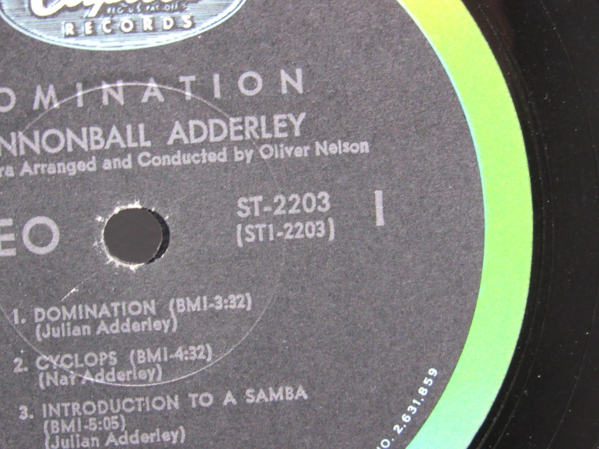 Cannonball Adderley, Oliver Nelson: Domination Capitol Records ST 2203 LP G+