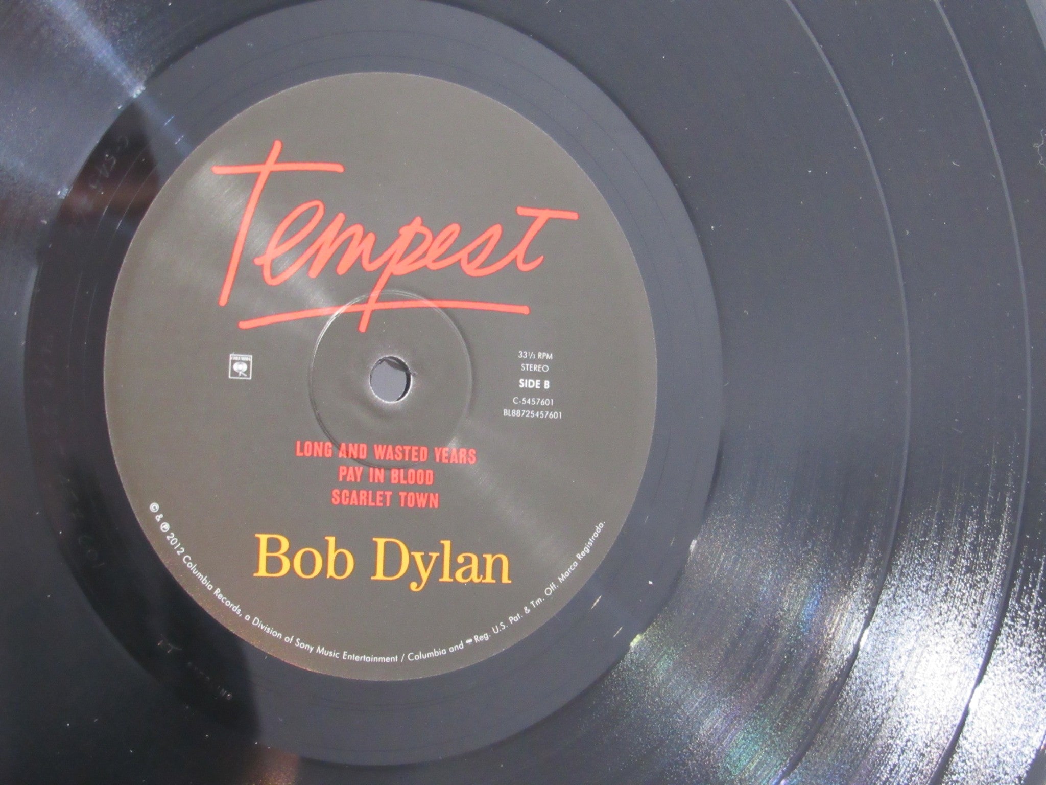 Bob Dylan: Tempest Columbia 88725457601 2X LP Album Grade: VG+