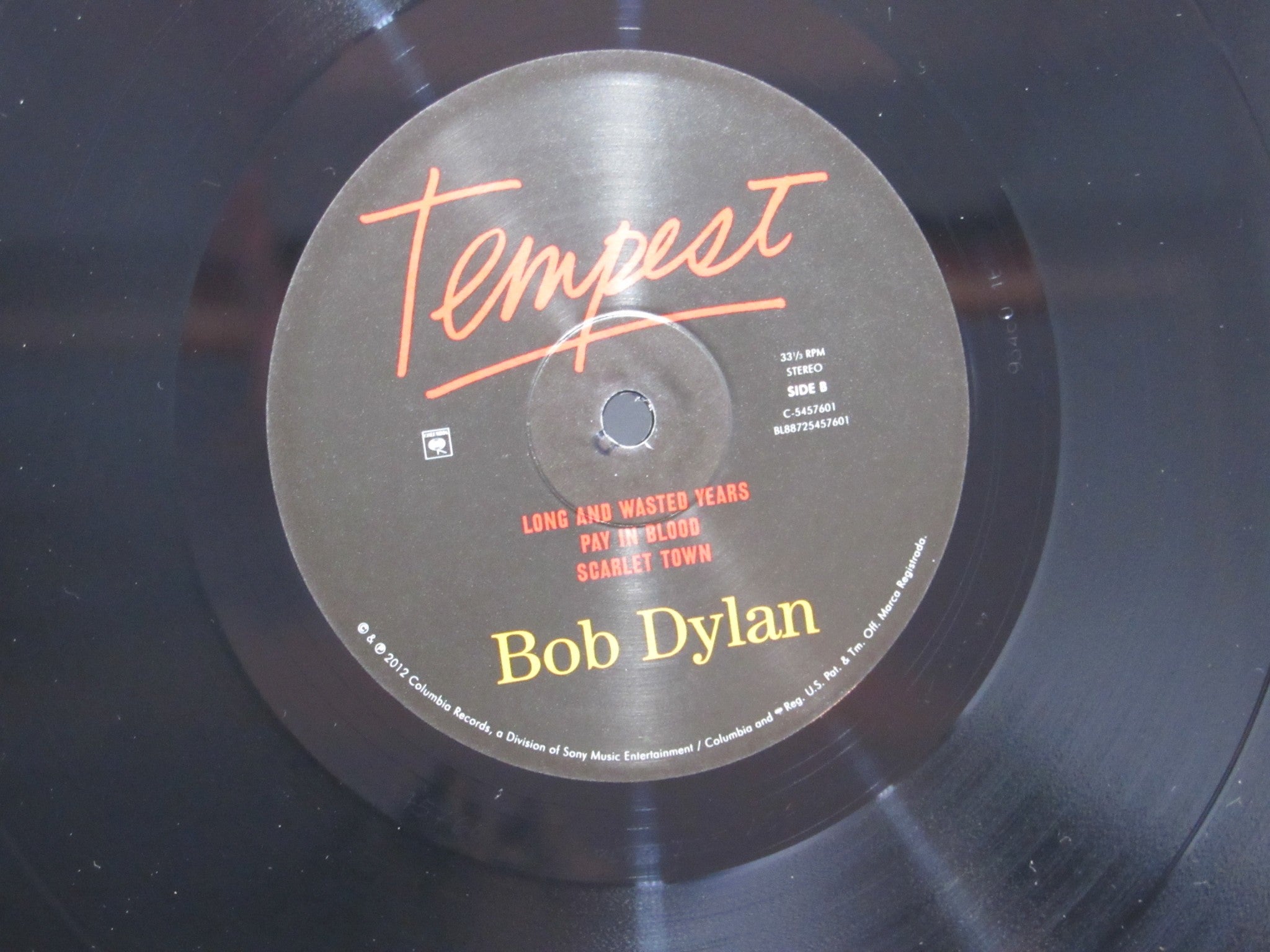 Bob Dylan: Tempest Columbia 88725457601 2X LP Album Grade: VG+