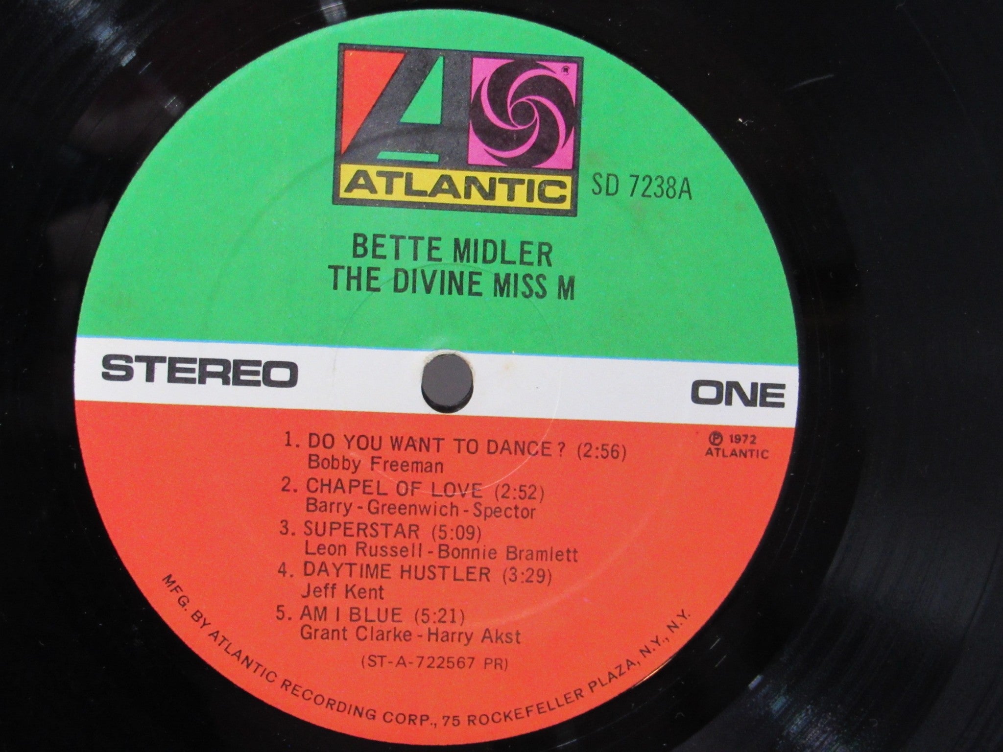 Bette Midler The Divine Miss M Atlantic SD 7238A Presswell Pressing LP Grade: VG