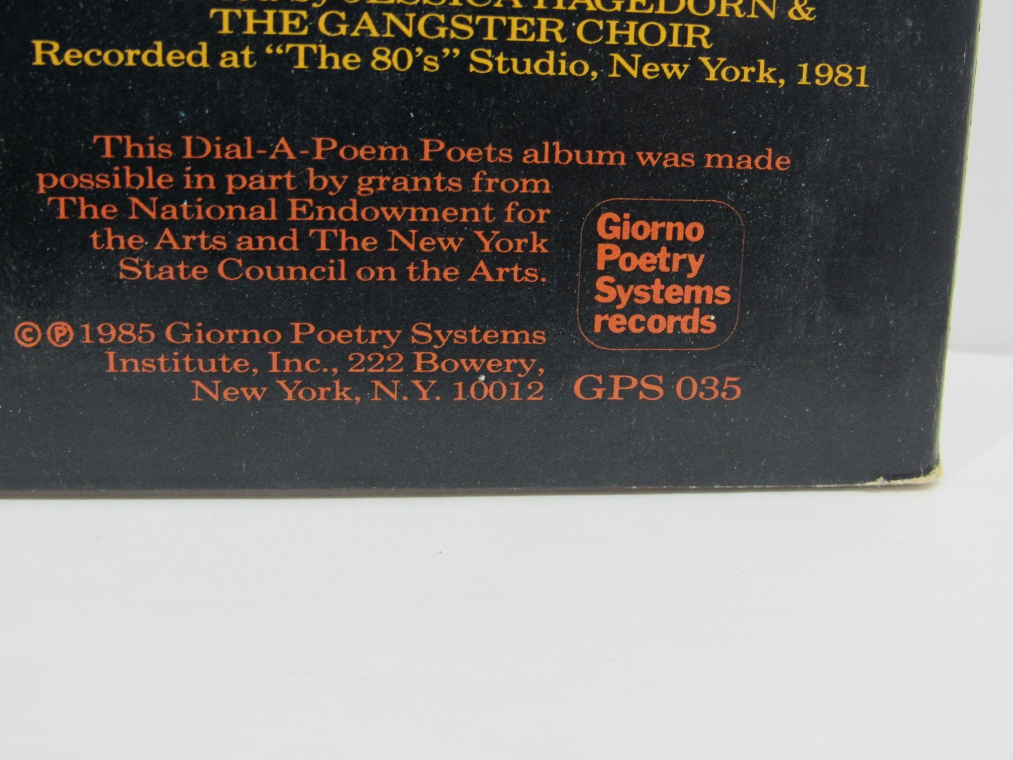 A Diamond Hidden In The Mouth Of A Corpse Giorno Poetry Systems GPS 035 LP VG