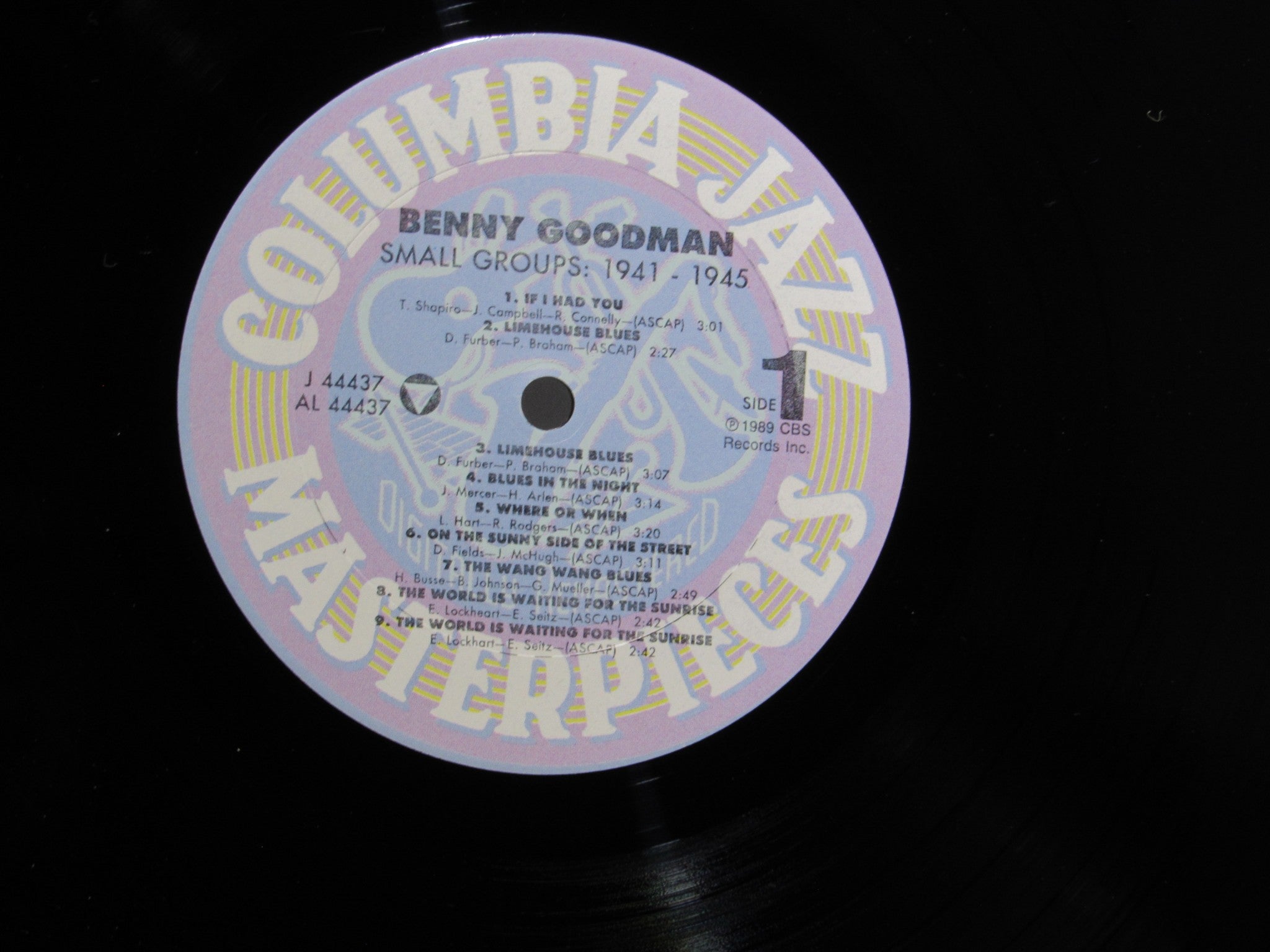 Benny Goodman Small Groups: 1941-1945 Columbia CJ 44437 Compilation LP Grade: VG