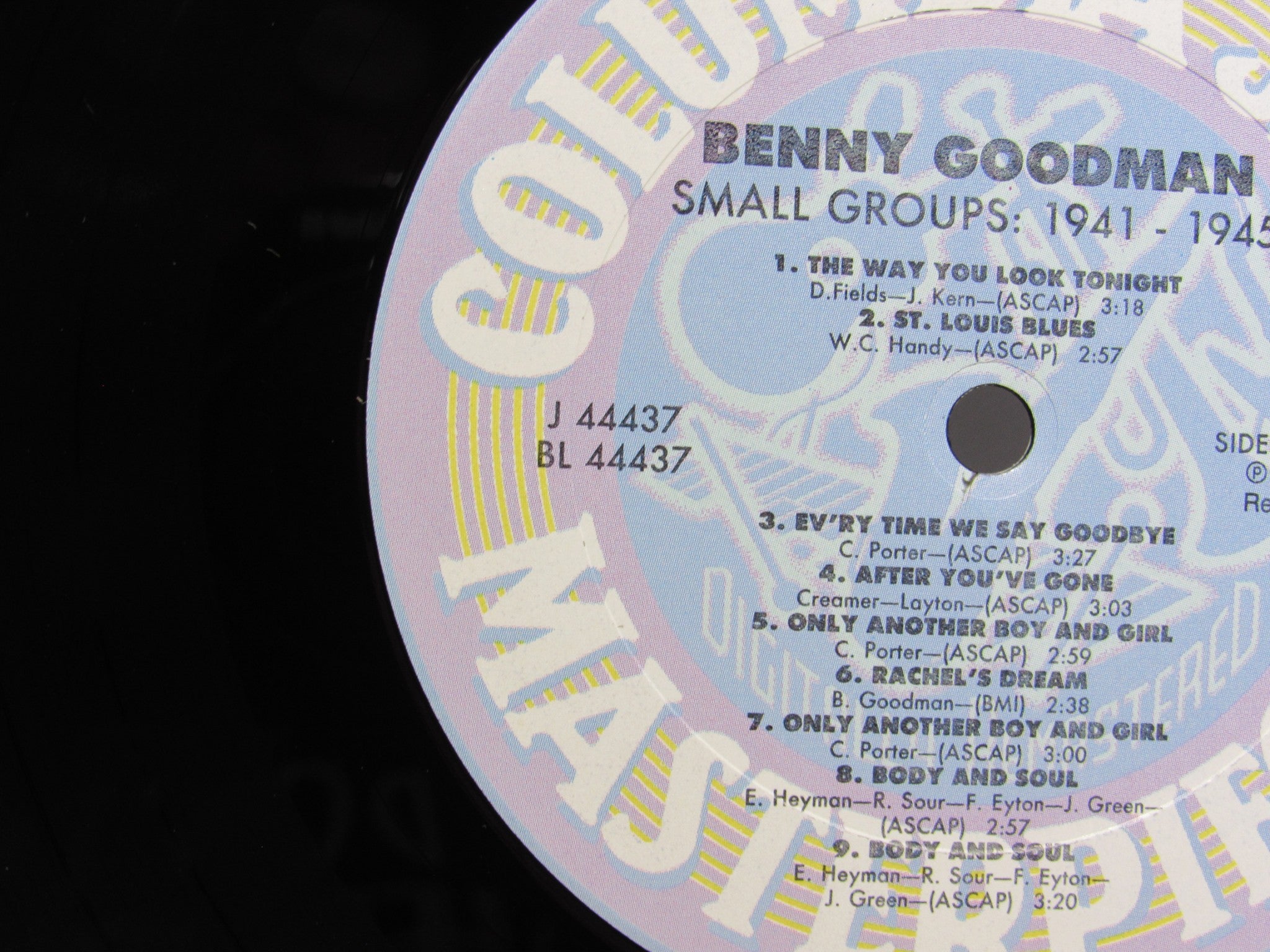 Benny Goodman Small Groups: 1941-1945 Columbia CJ 44437 Compilation LP Grade: VG