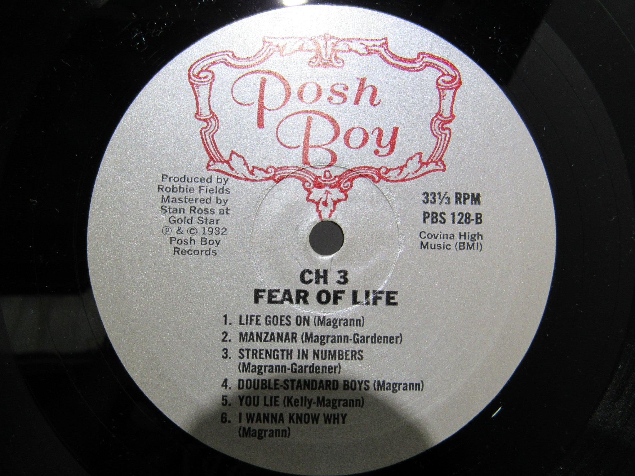 CH3 / Channel Three: Fear Of Life Posh Boy PBS 128 LP Grade: VG