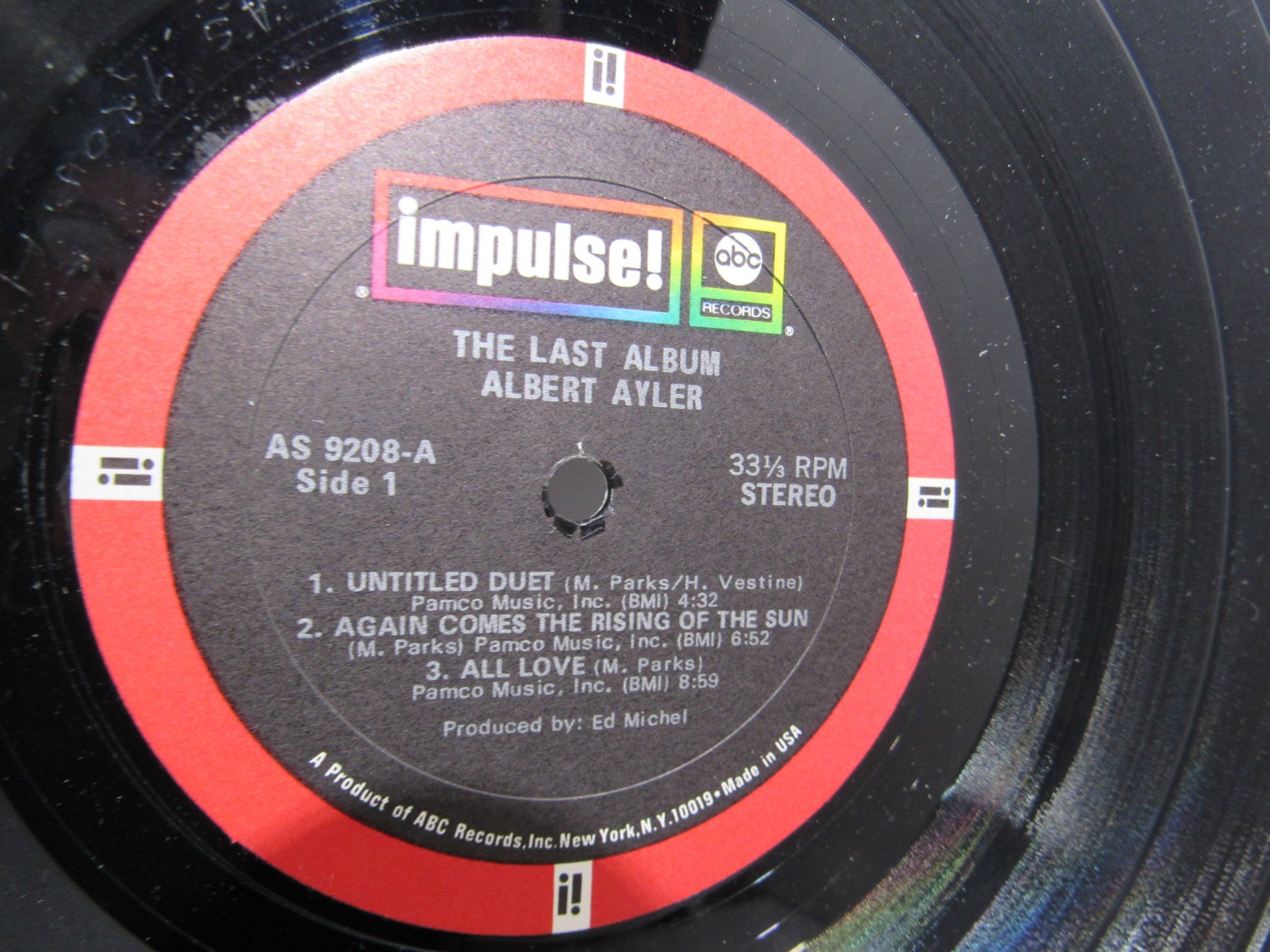 Albert Ayler: The Last Album Impulse! AS-9208 Stereo LP Grade: G+