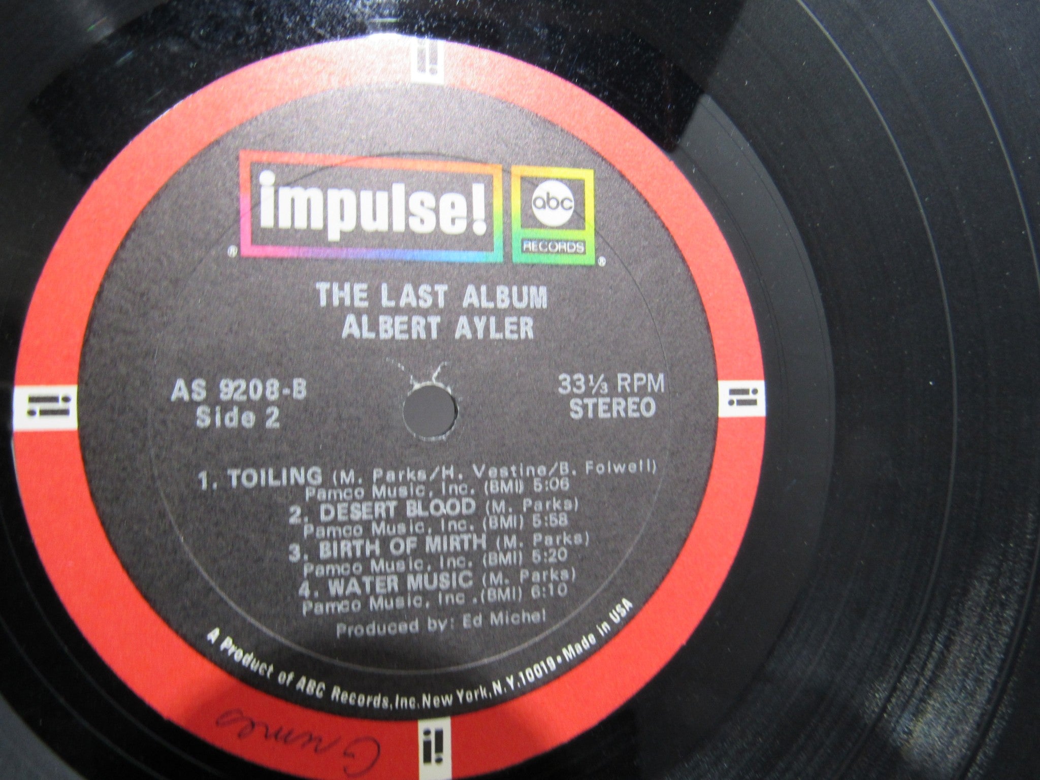 Albert Ayler: The Last Album Impulse! AS-9208 Stereo LP Grade: G+