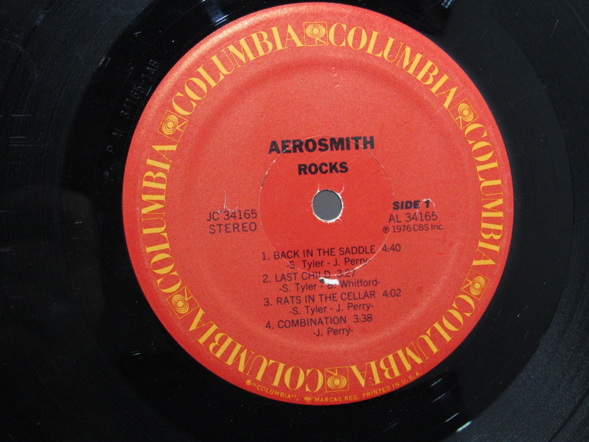 Aerosmith: Rocks 1976 US Columbia JC 34165 Stereo LP Grade: VG