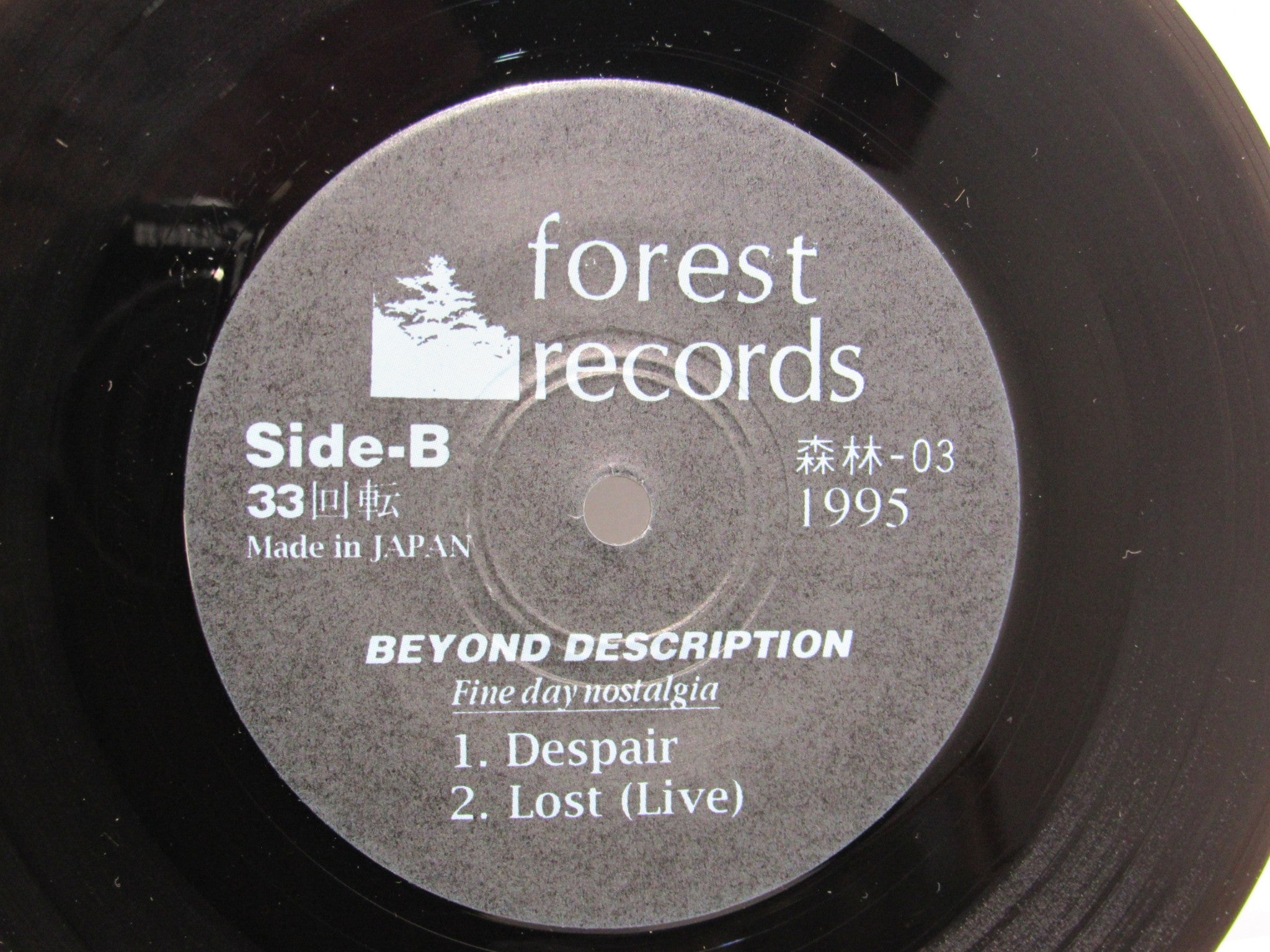 Beyond Description: Fine Day Nostalgia Forest Records 7" EP 33 ⅓ RPM 森林-03 VG