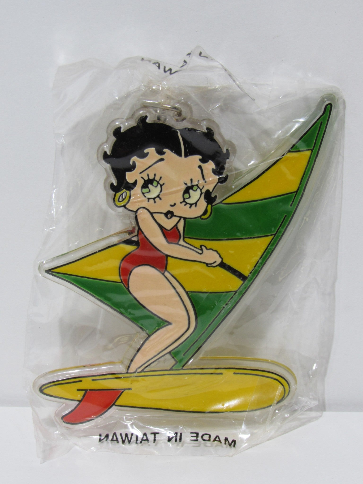 1985 Rare Vintage Surfing Betty Boop Key Chain | King Features Syndicate