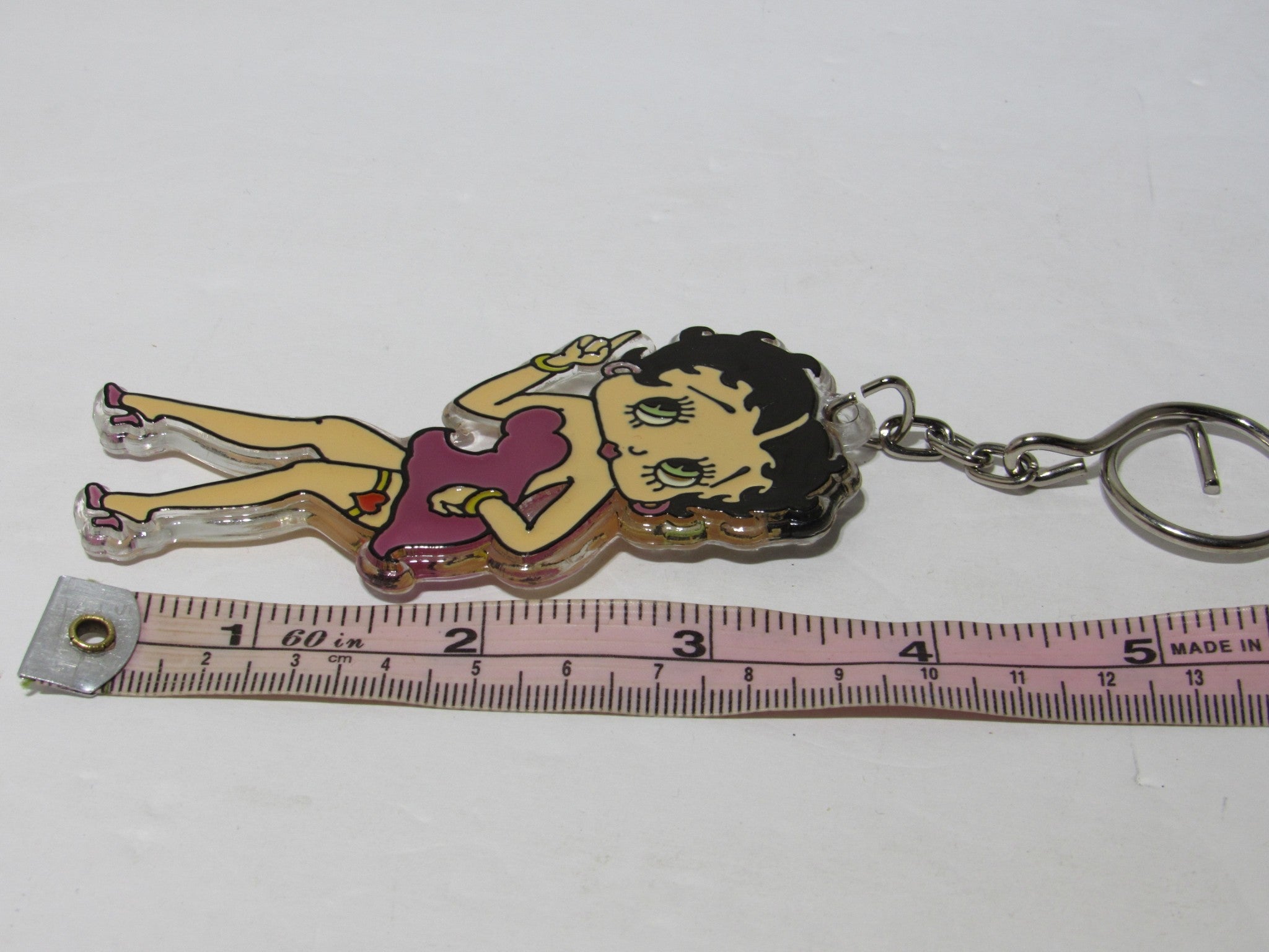 1985 Rare Vintage Sexy Violet Dress Betty Boop Key Chain King Features Syndicate