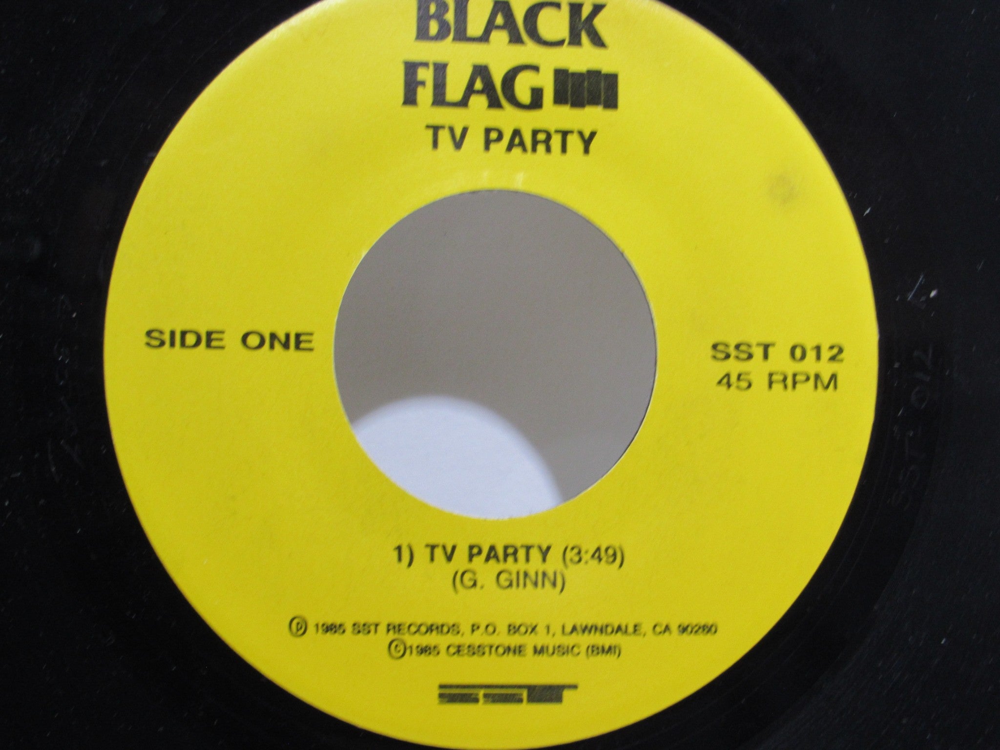 Black Flag: TV Party SST Records SST 012 7" Reissue Repress EP Grade: VG