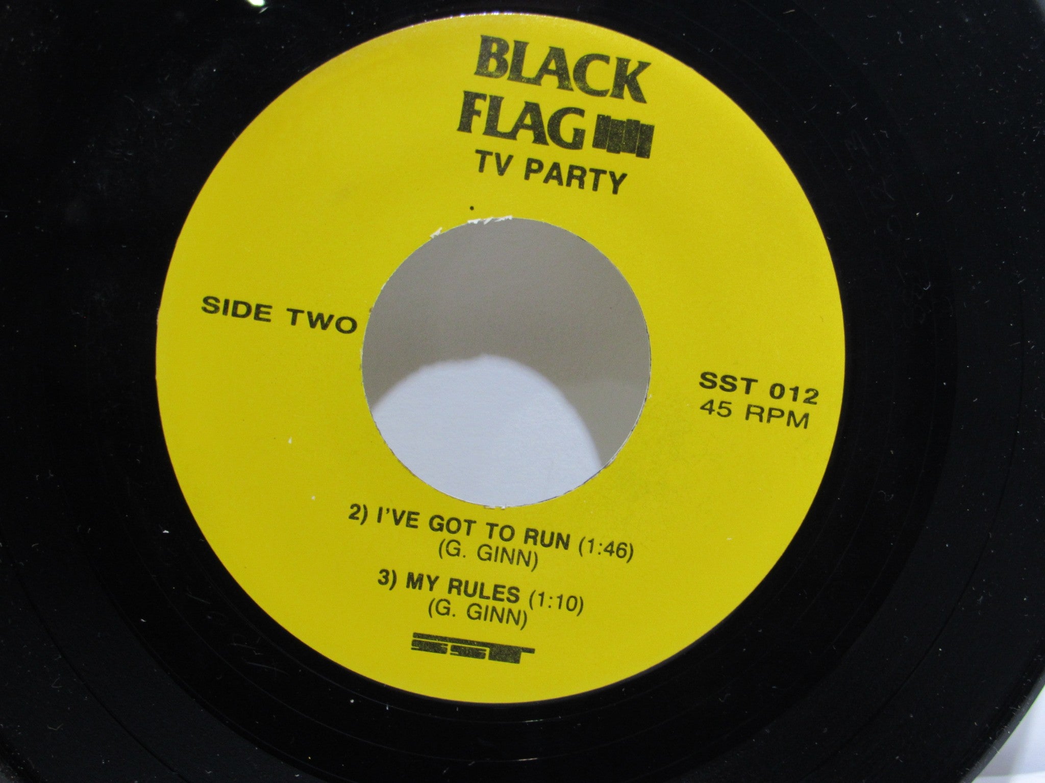 Black Flag: TV Party SST Records SST 012 7" Reissue Repress EP Grade: VG